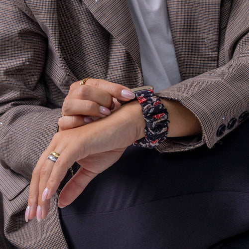 Bracelet chouchou Fitbit Versa 3 (fleurs)