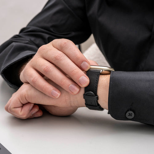 Fitbit Sense Leather Strap (Slim Black)