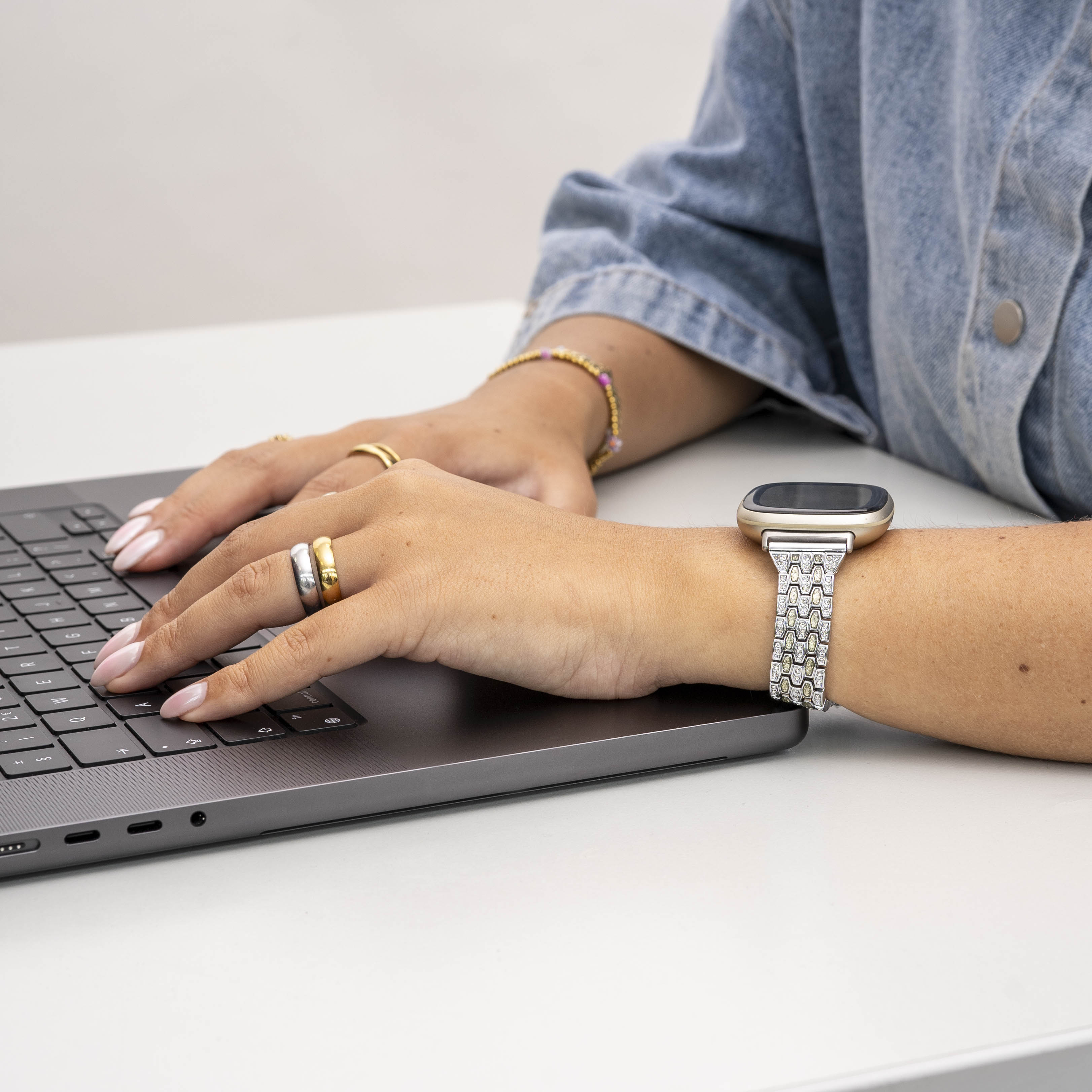 Bracelet Diamant Fitbit Sense (argent)