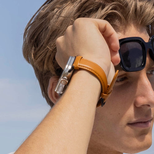 Bandz Bracelet cuir véritable Apple Watch (marron)