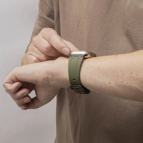 Bandz Bracelet silicone 'Luxe Liquid' Apple Watch (vert/noir)