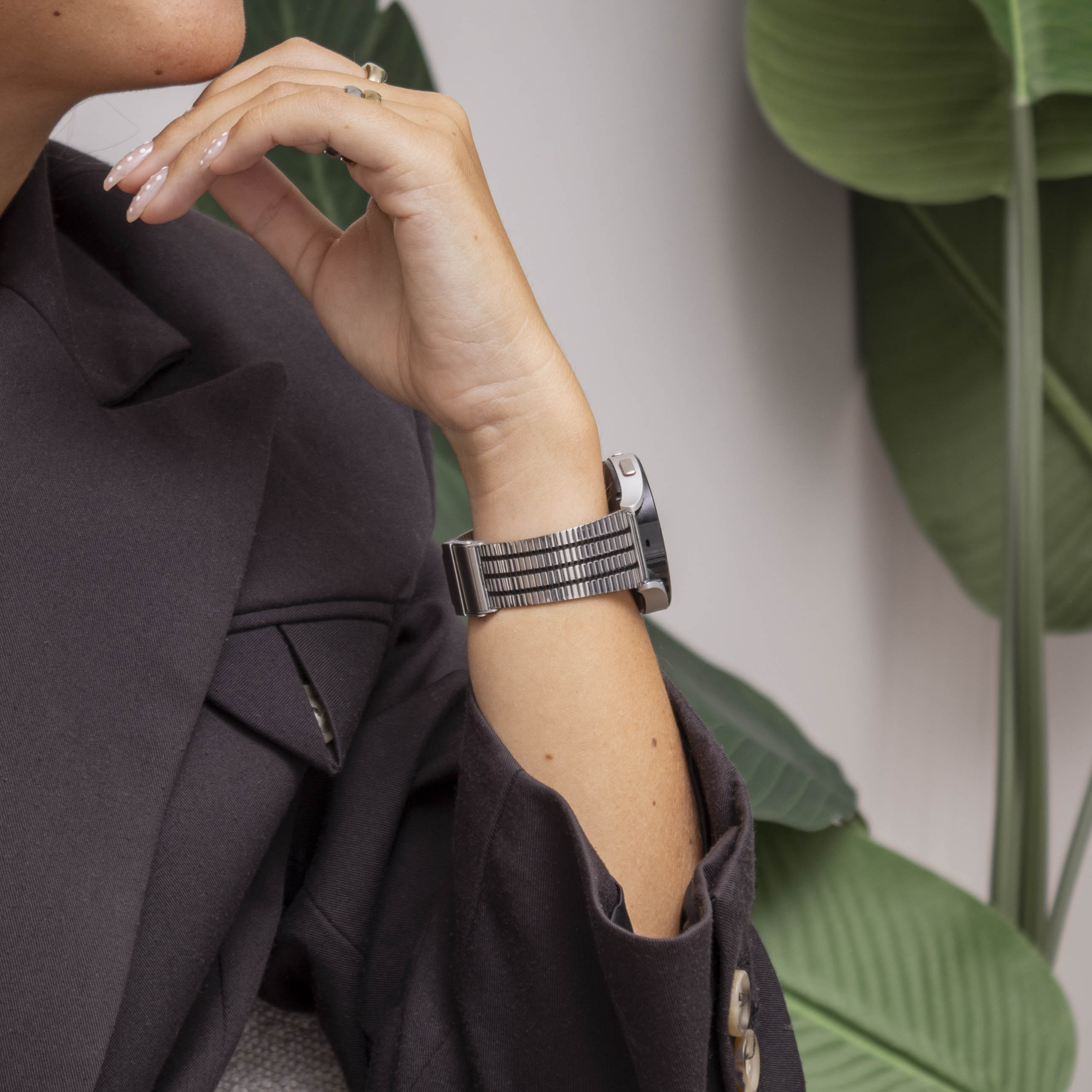 Bracelet acier inoxydable Galaxy Watch 5 - 40mm (argent/noir)