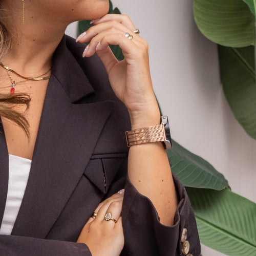 Bracelet acier inoxydable Galaxy Watch 4 - 44mm (or rose)