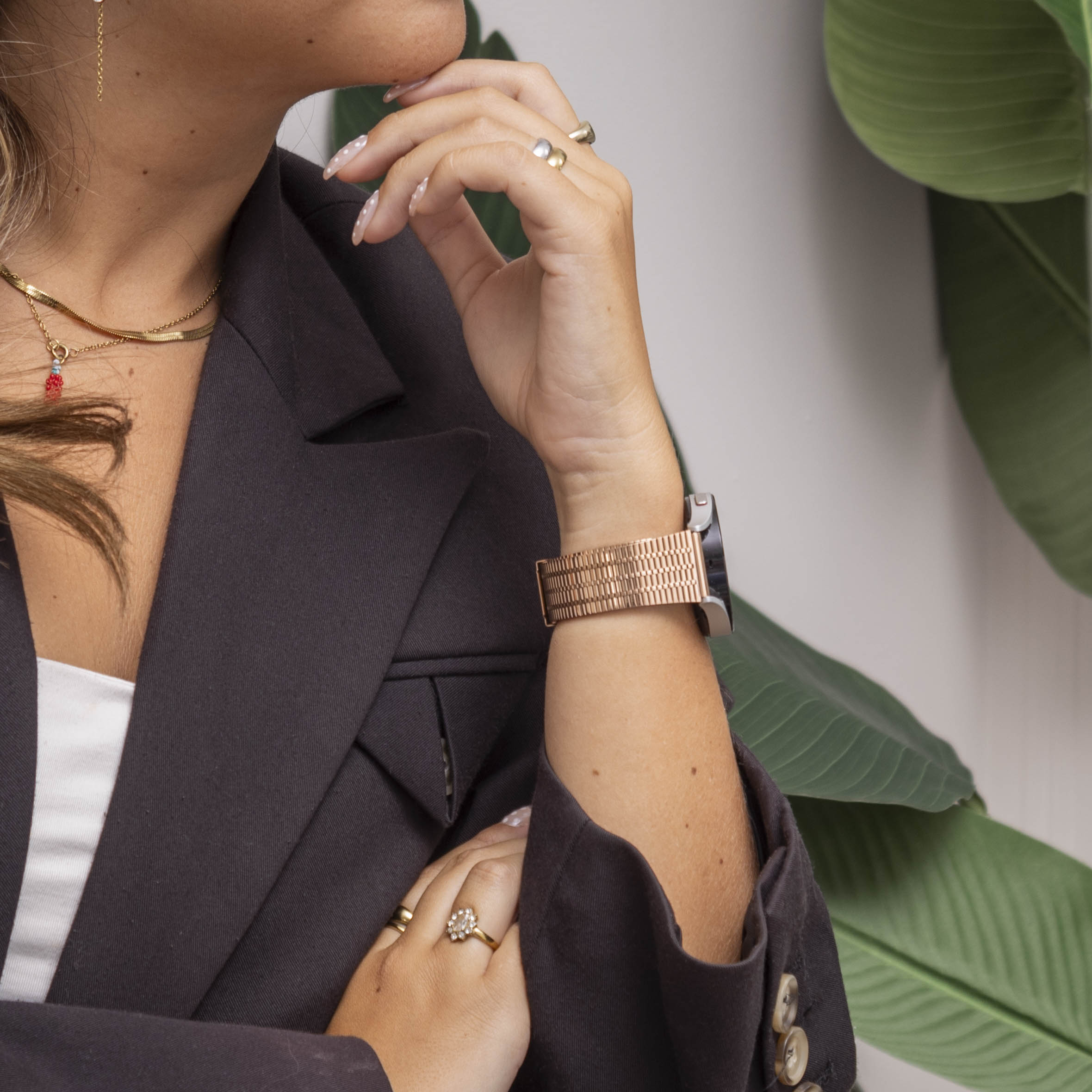 Bracelet acier luxe Amazfit GTS (or rose)