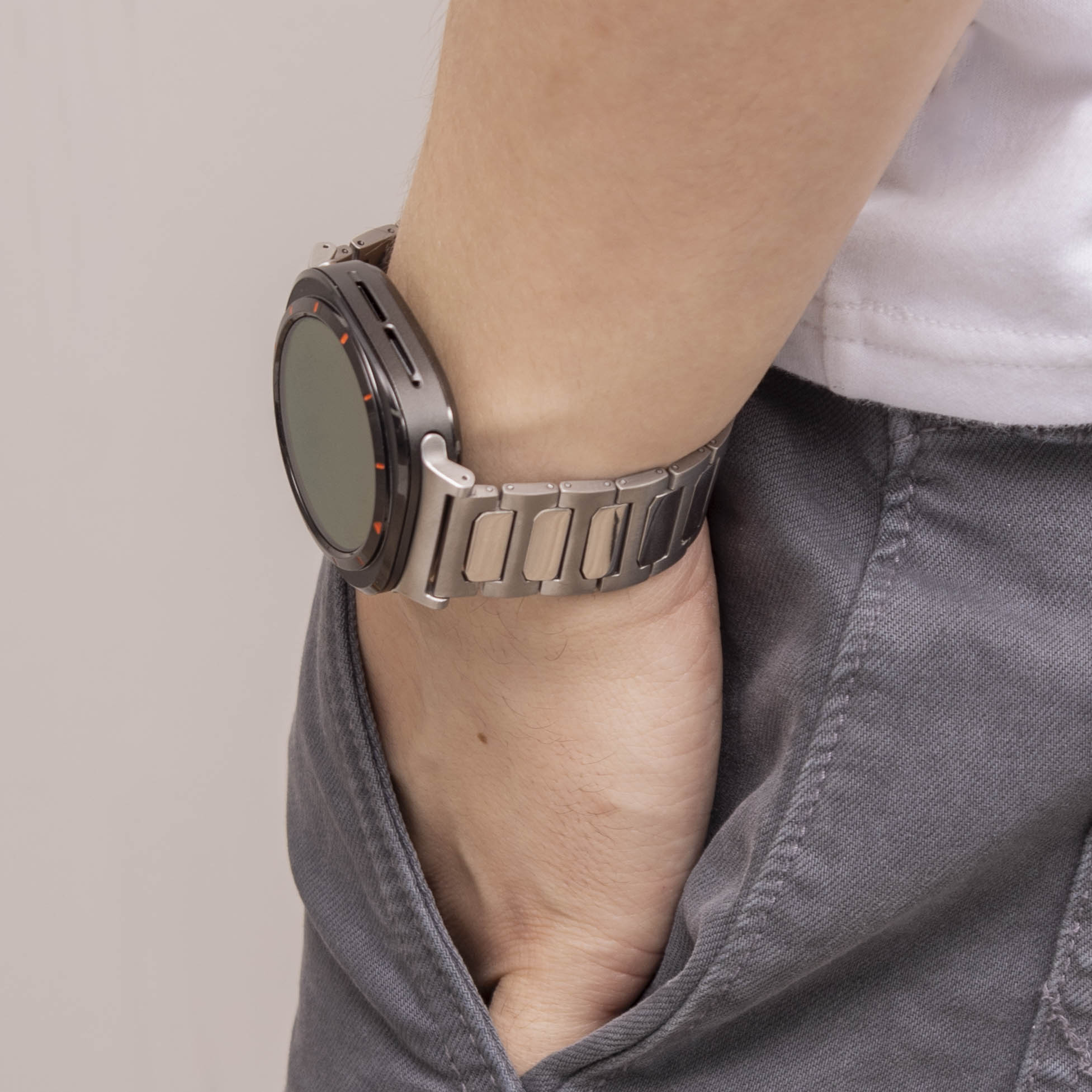 Bandz Bracelet titane Samsung Galaxy Watch Ultra 'Deluxe' (argent)