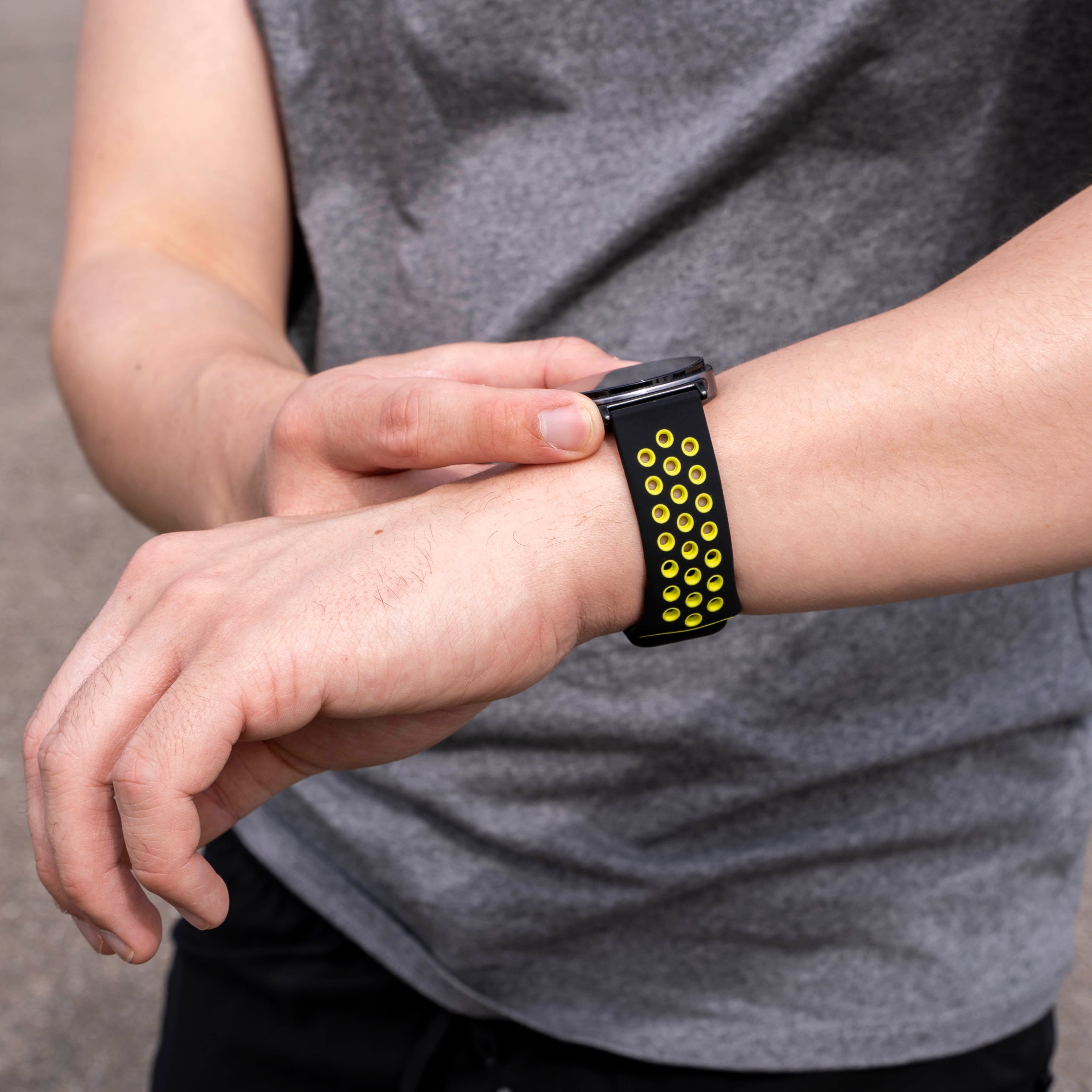 Bracelet sport Samsung Galaxy Watch 8 - 44mm (noir/jaune)