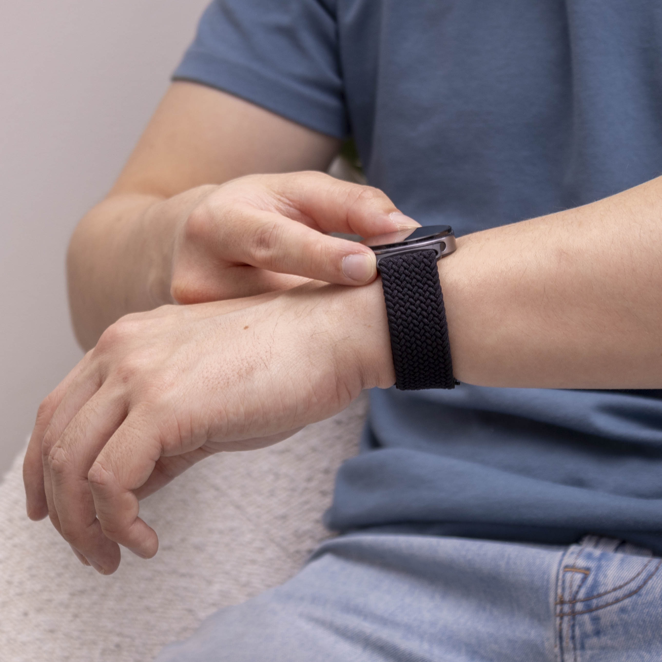 Bracelet tissu avec boucle Samsung Galaxy Watch 8 - 44mm (noir)