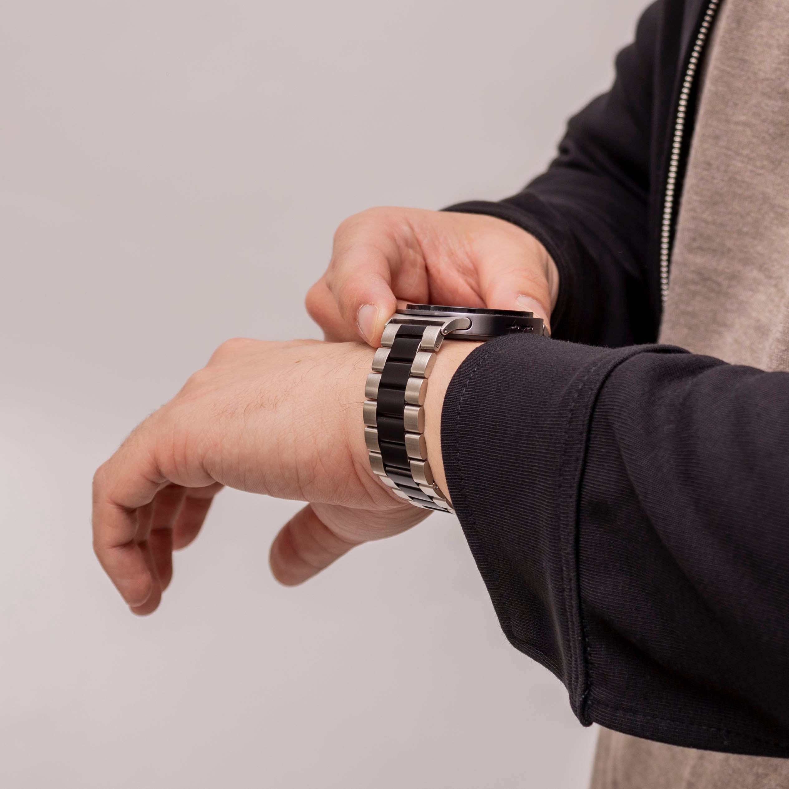 Bandz Bracelet acier 'Classic' Samsung Galaxy Watch 8 Classic (argent/noir)