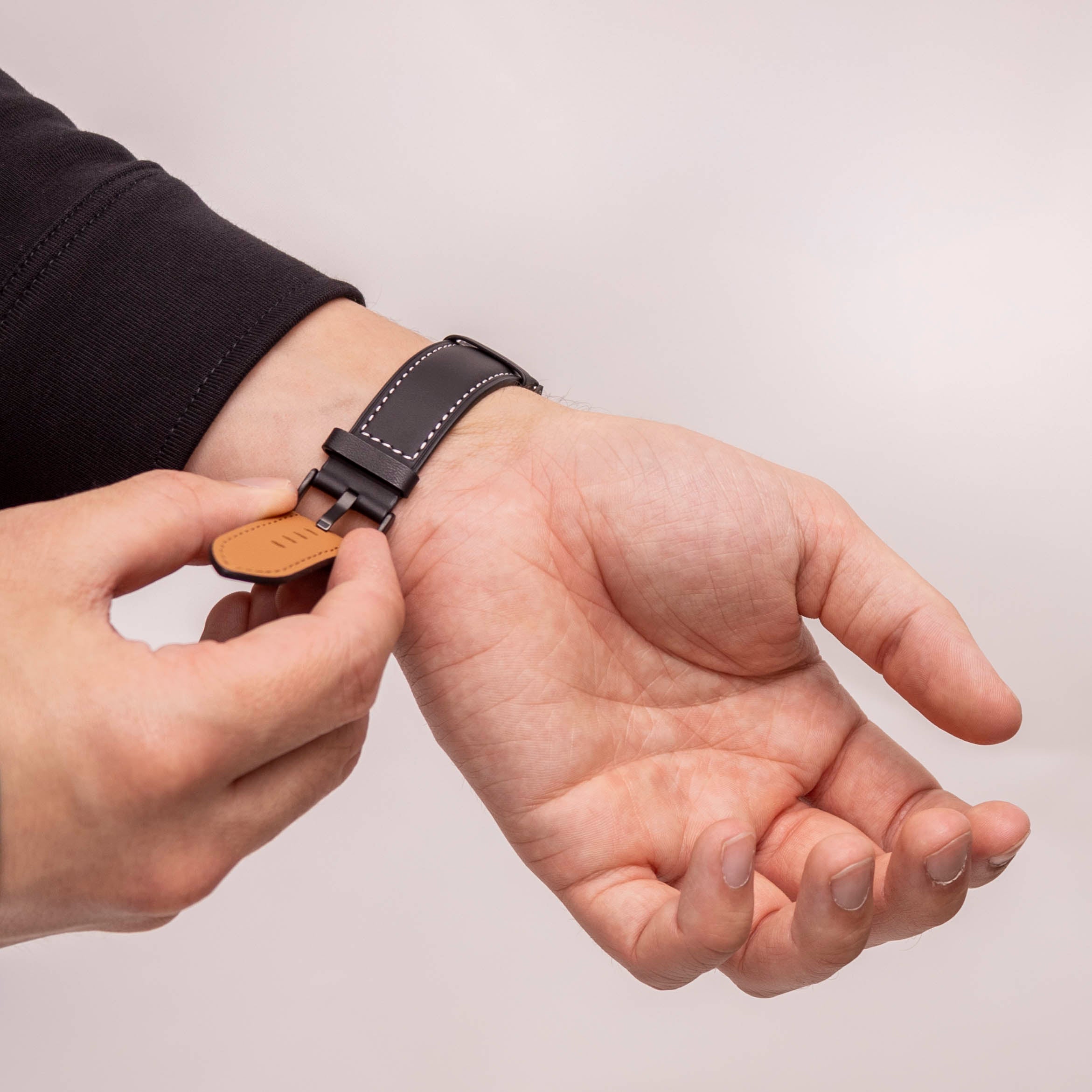 Samsung Galaxy Watch 8 Classic Premium Leather Strap (Black)