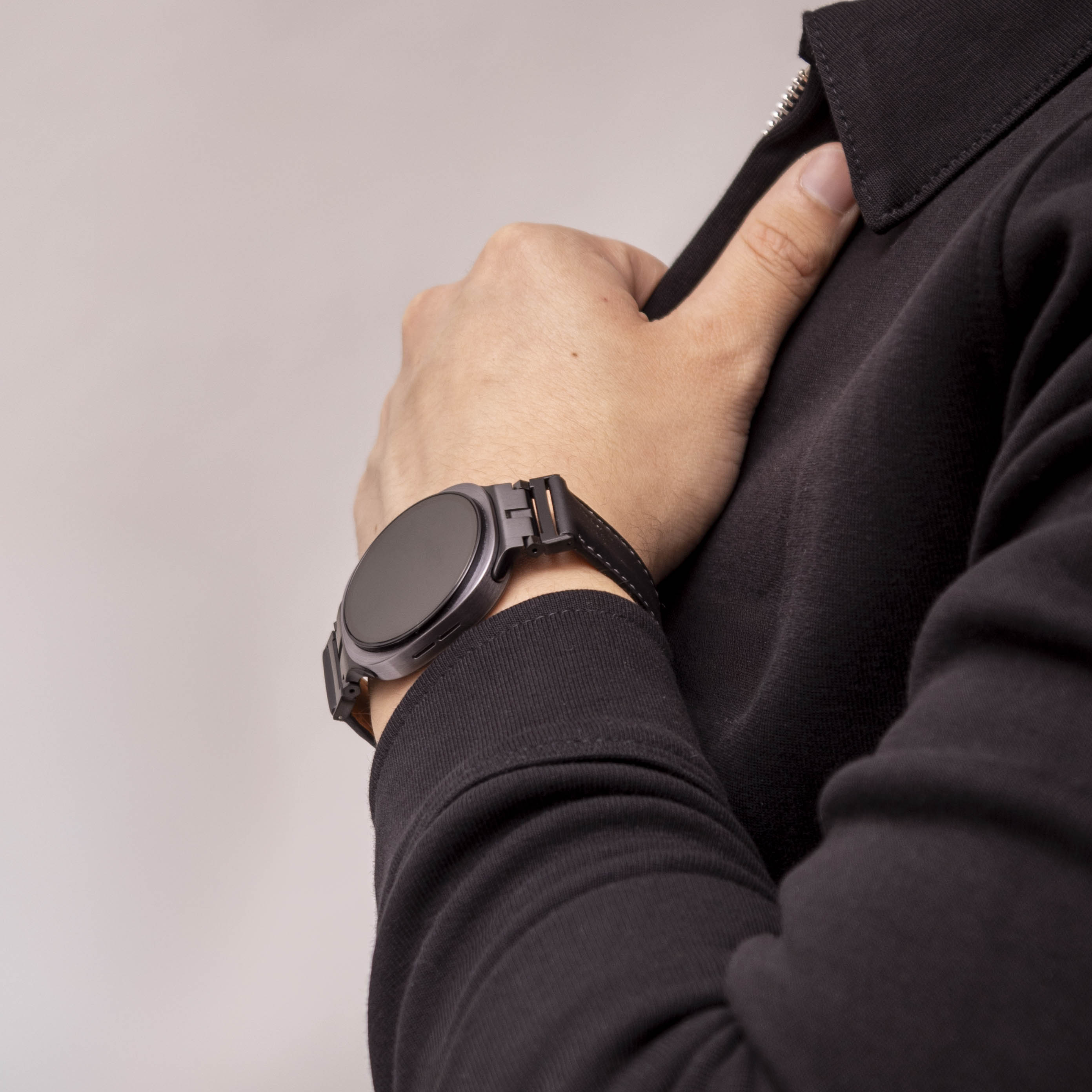 Bracelet cuir Premium Samsung Galaxy Watch 8 - 40mm (noir)