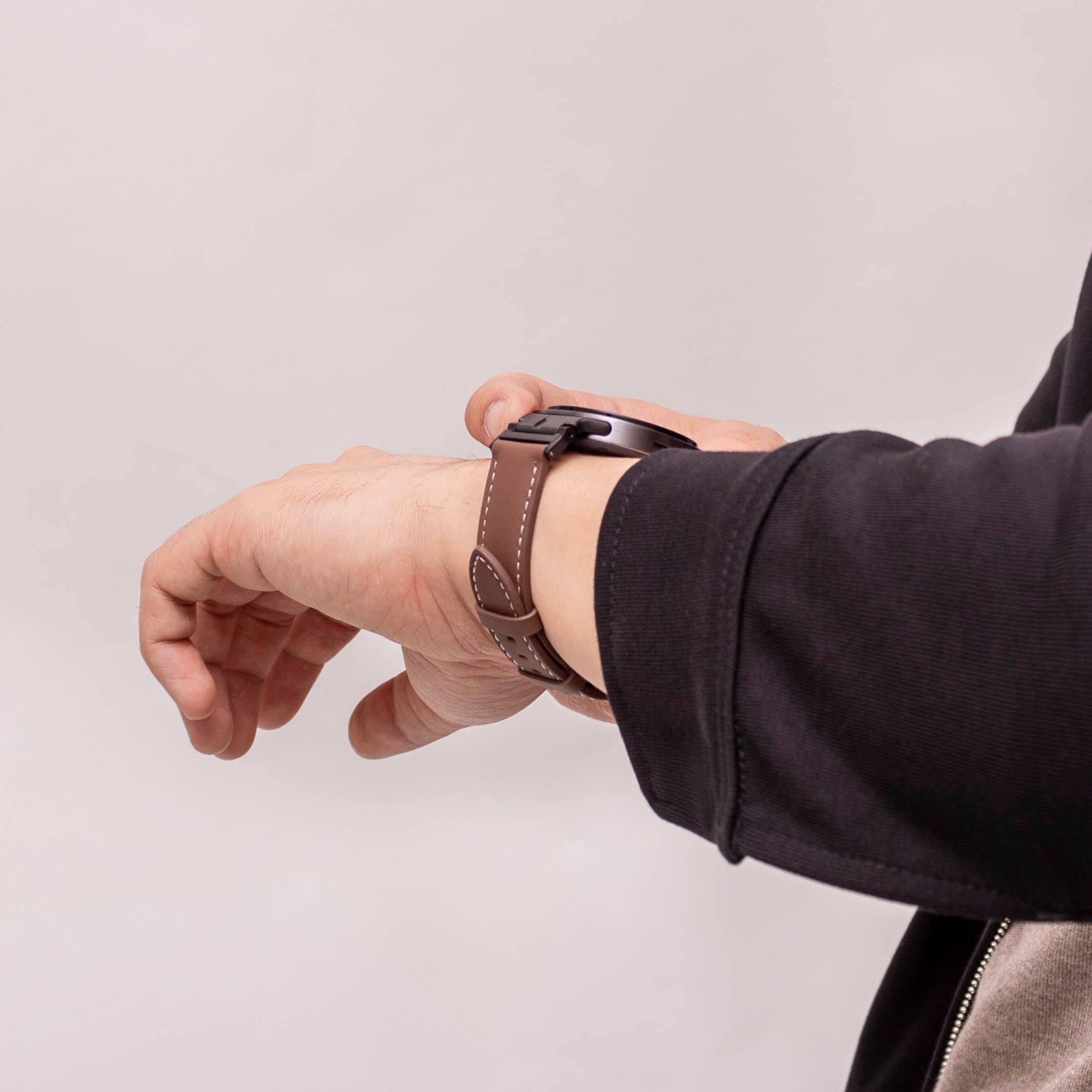 Bracelet cuir Premium Samsung Galaxy Watch 8 - 40mm (marron)