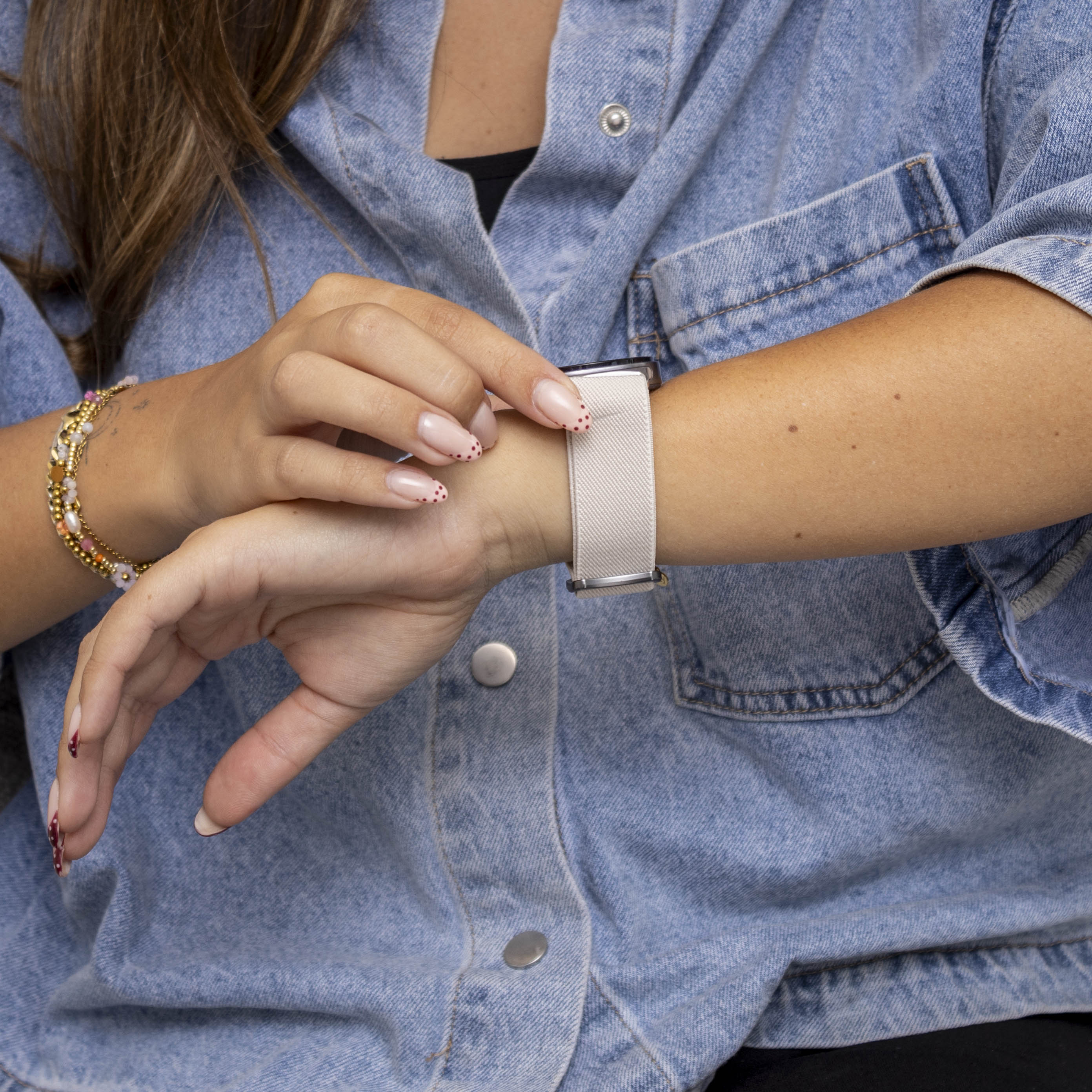 Bracelet elastique Samsung Galaxy Watch 8 - 44mm (lumière stellaire)