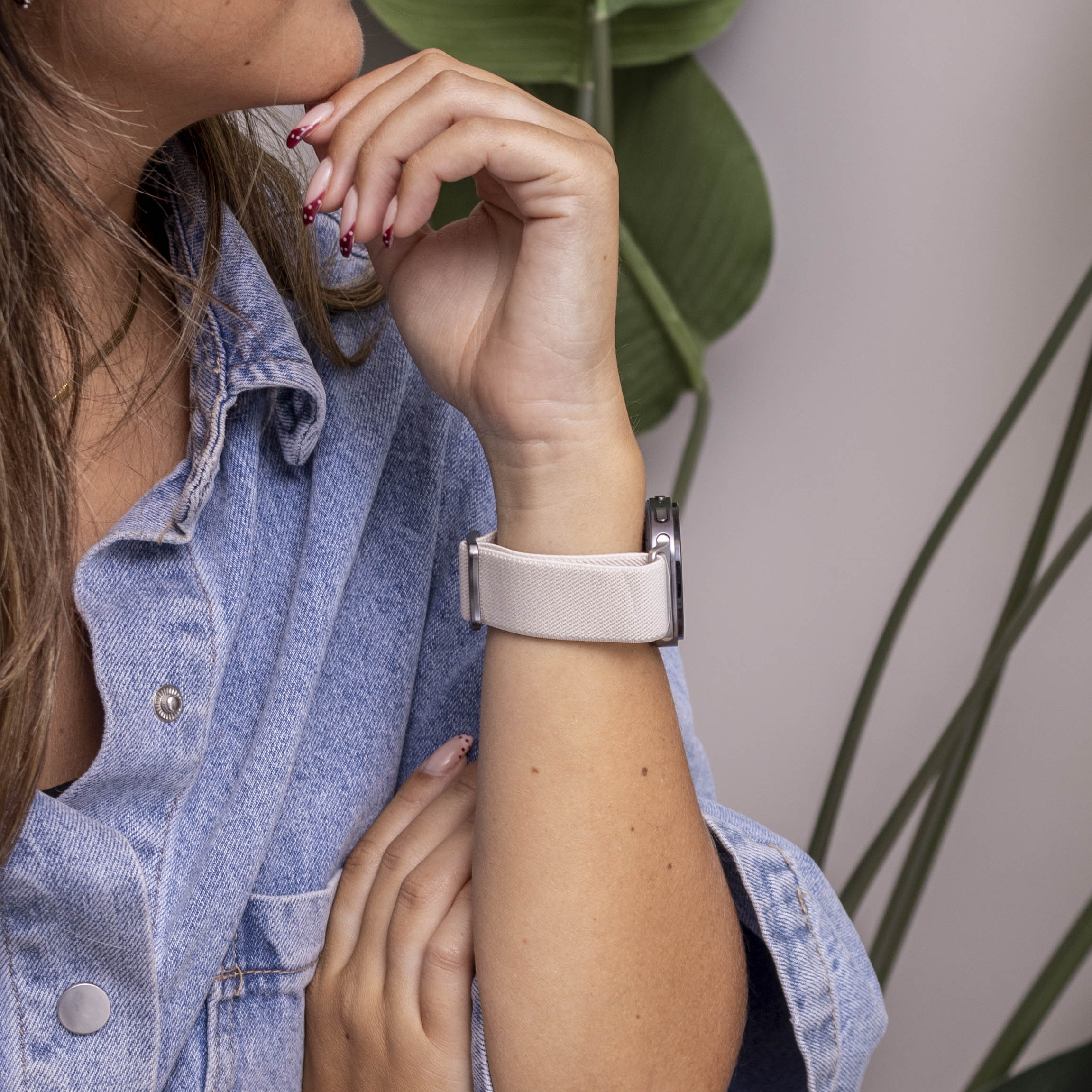 Bracelet elastique Samsung Galaxy Watch 8 - 44mm (lumière stellaire)