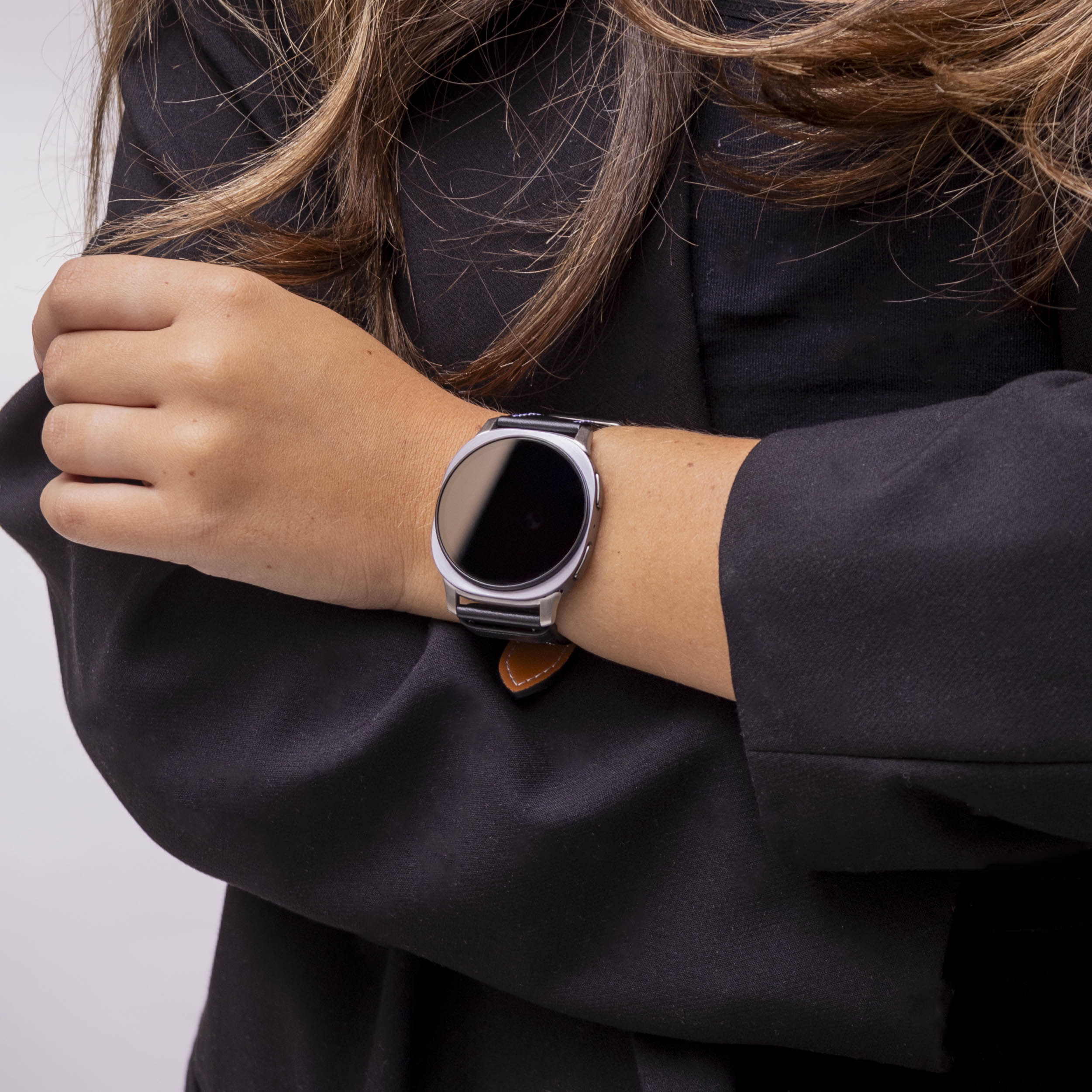 Bracelet cuir classique Samsung Galaxy Watch 8 - 44mm (noir)