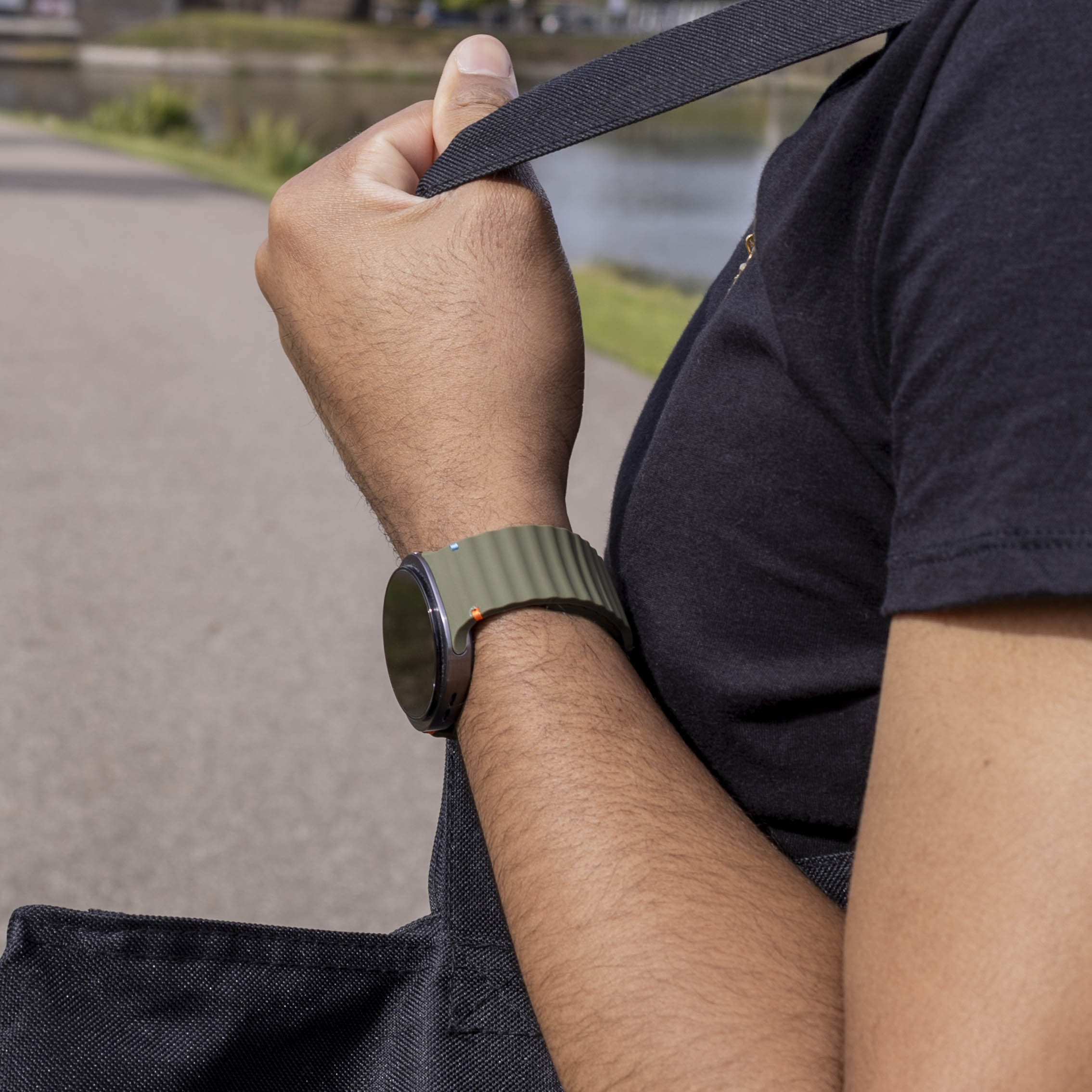 Bracelet silicone Wave Samsung Galaxy Watch 8 - 40mm (vert militaire)