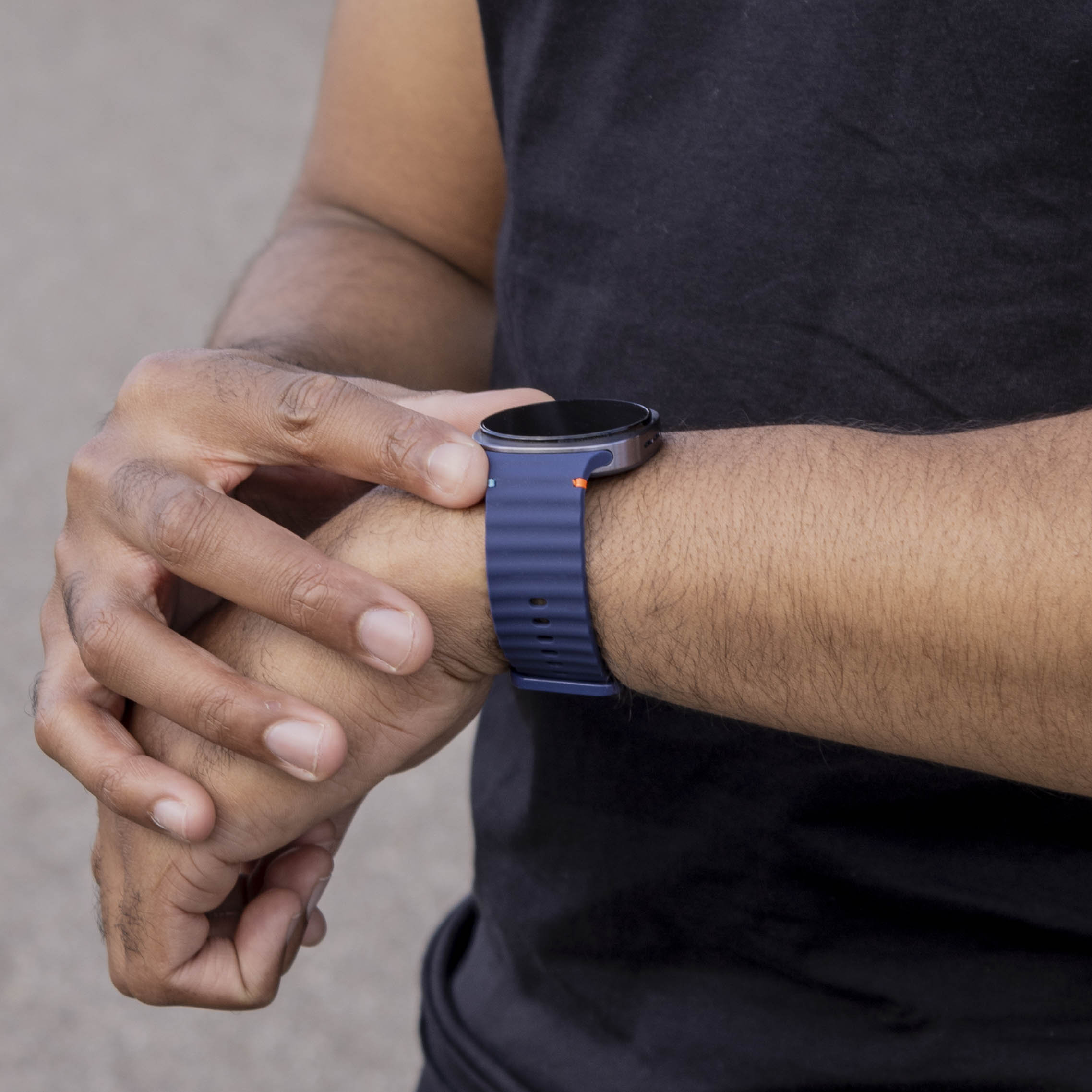 Samsung Galaxy Watch 8 - 40mm Wave Silicone Strap (Dark Blue)