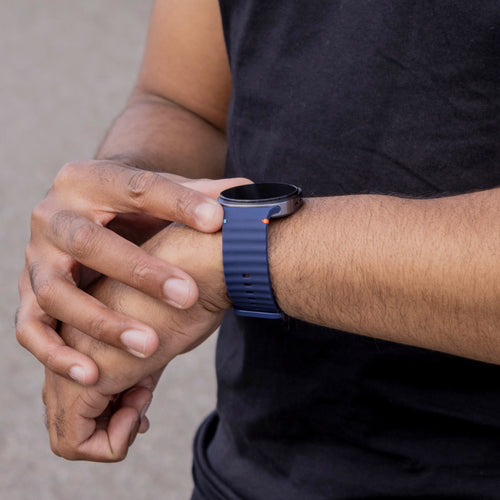 Bracelet silicone Wave Samsung Galaxy Watch 8 Classic (bleu foncé)