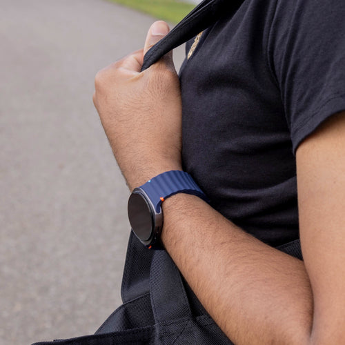 Bracelet silicone Wave Samsung Galaxy Watch 8 Classic (bleu foncé)