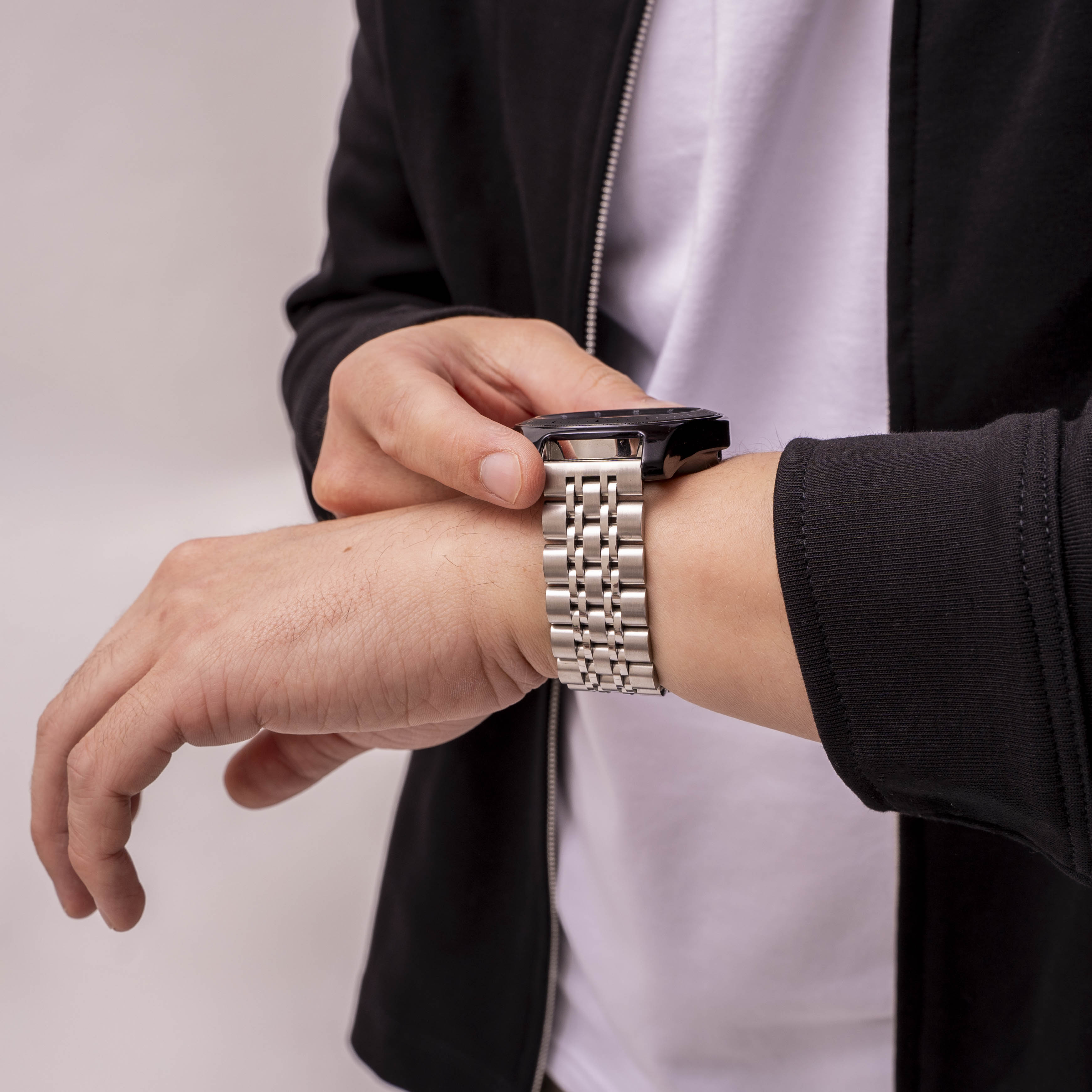 Bracelet acier duo Samsung Galaxy Watch 46mm (argent)