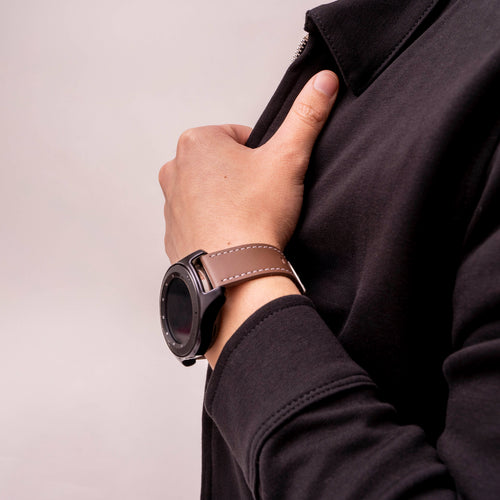 OnePlus Watch 'One Push' Leather Strap (Dark Brown)