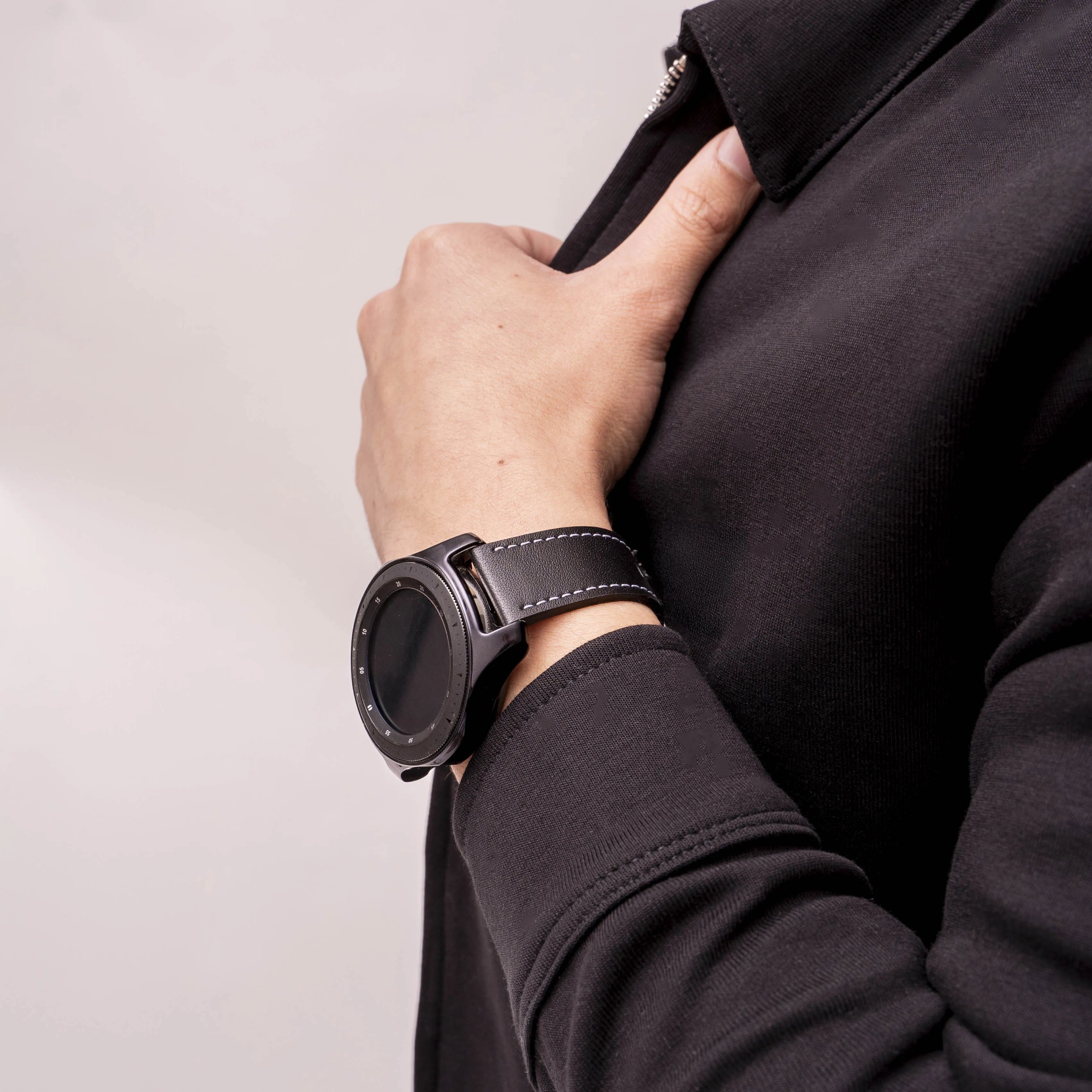 Oppo Watch S Leather Strap 'One Push' (Black)