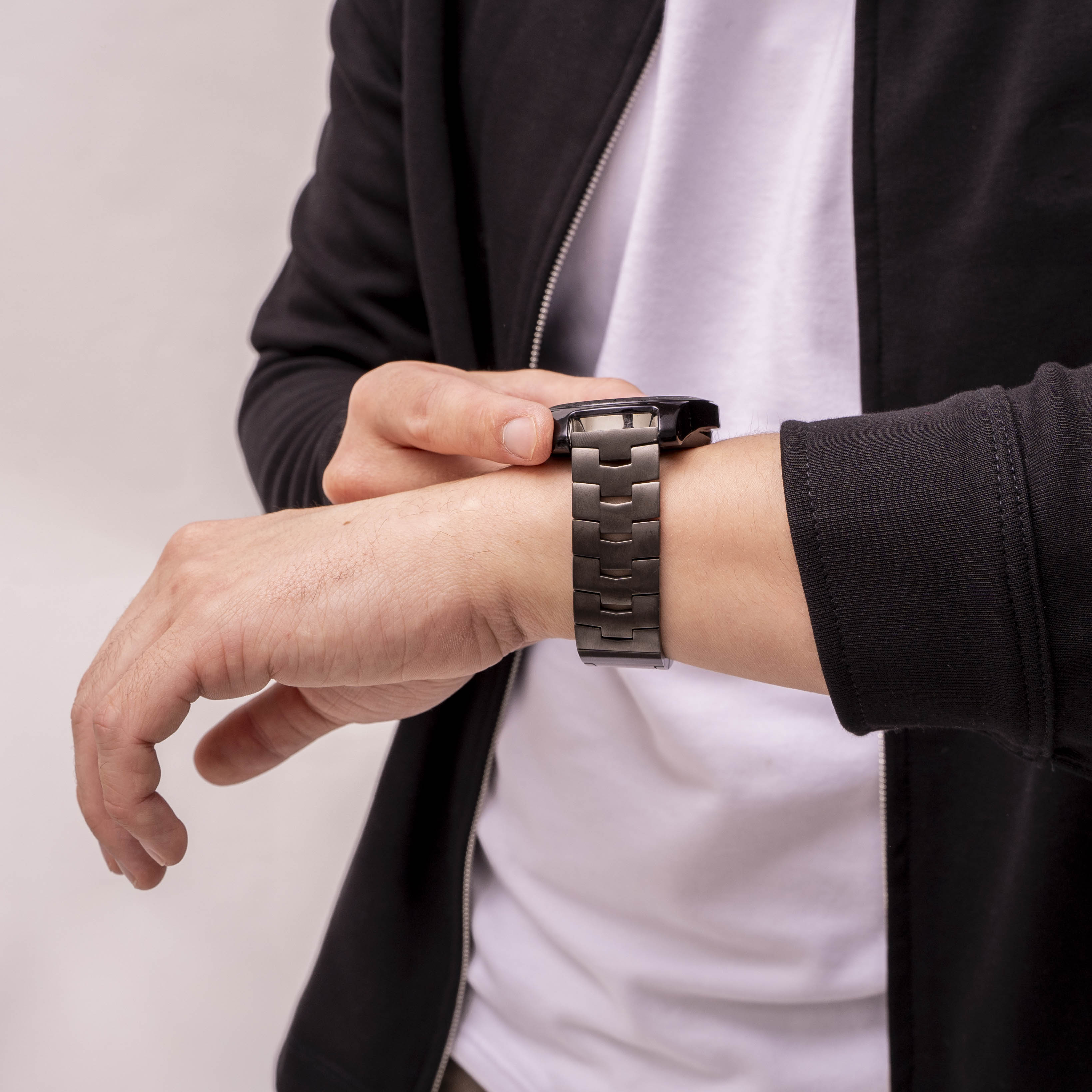 Amazfit GTR 3 (Pro) Titanium Grain Strap (Flat Clasp) (Graphite)