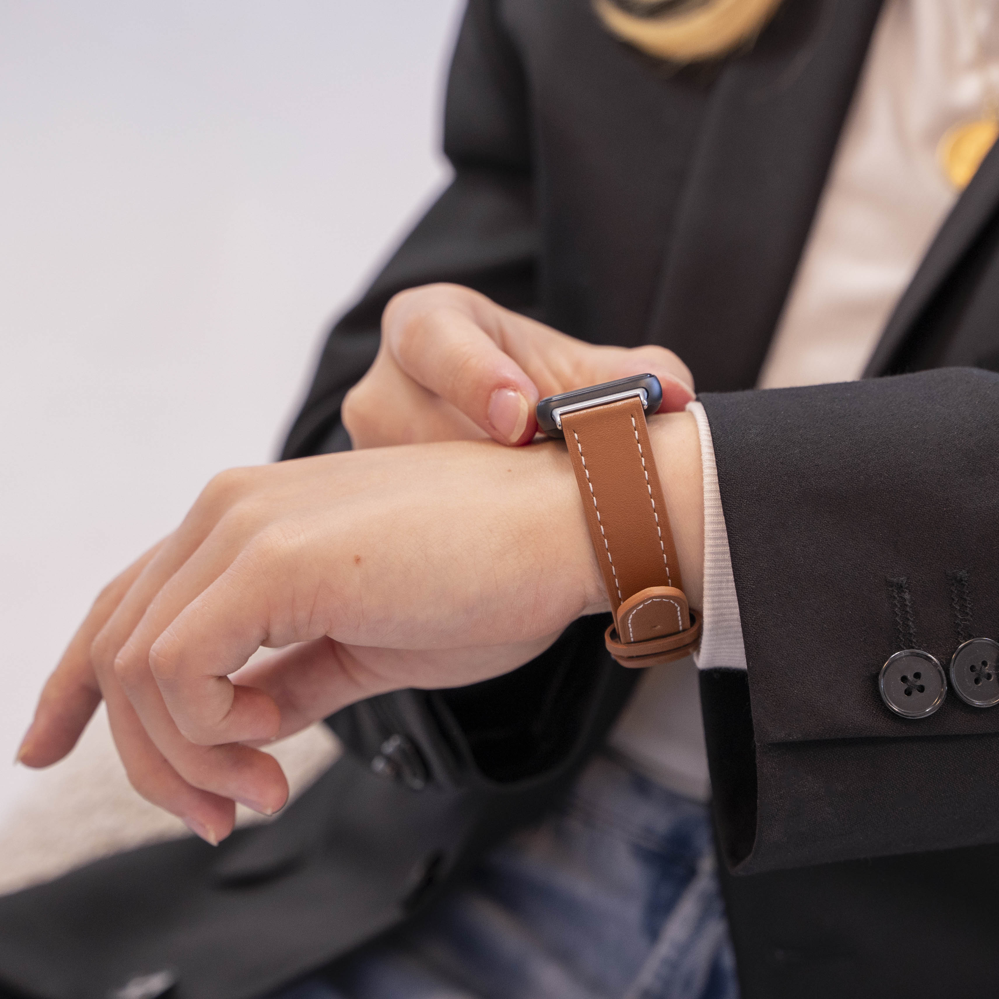 Bracelet cuir Samsung Galaxy Fit 3 (brun)