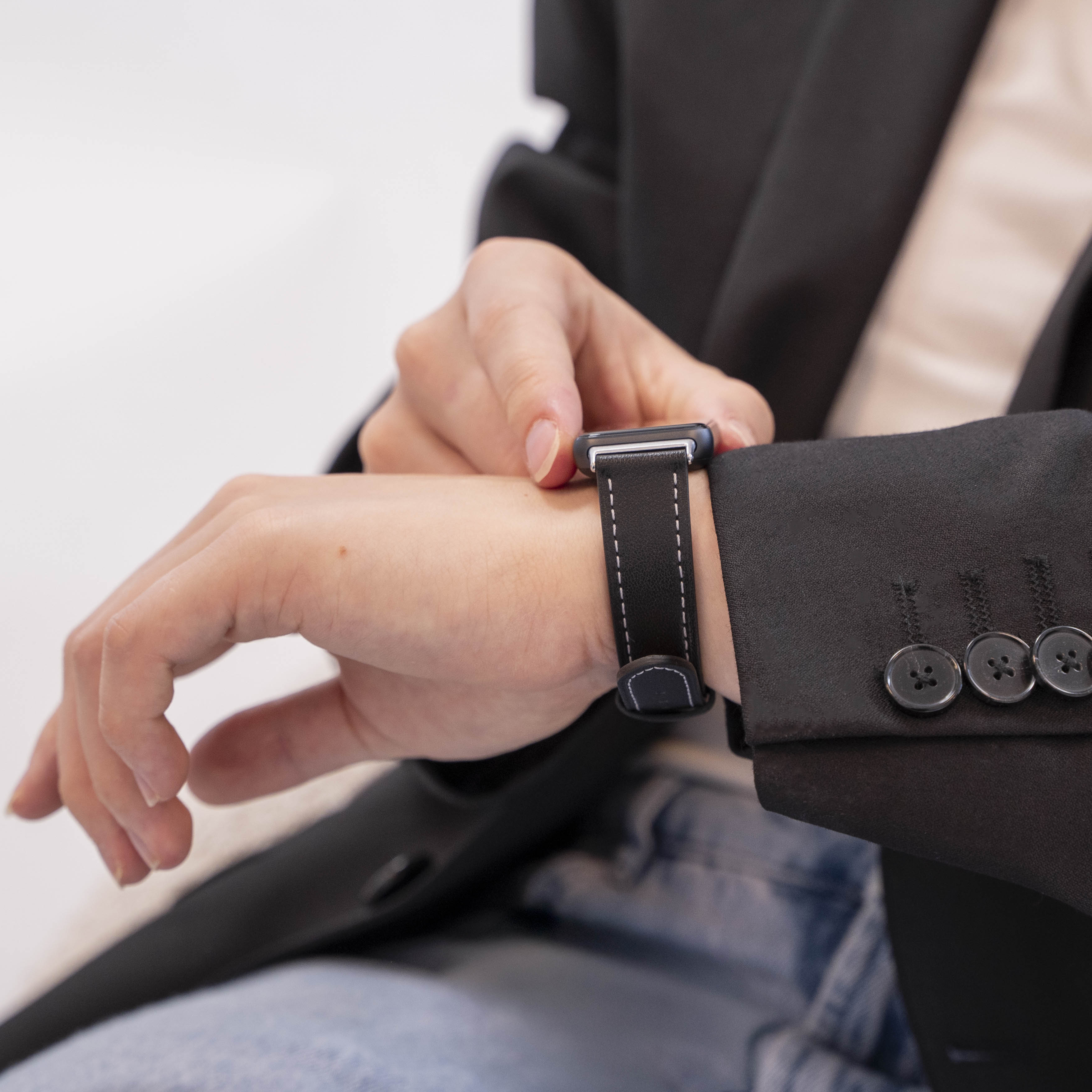 Bracelet cuir Samsung Galaxy Fit 3 (noir)