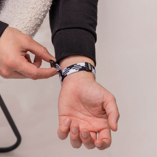 Bracelet tressé Huawei Band 10 (mandala noir)