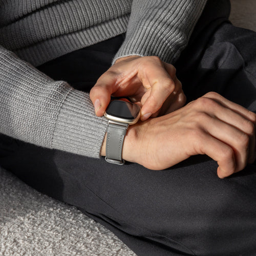 Bracelet cuir Fitbit Sense (gris)