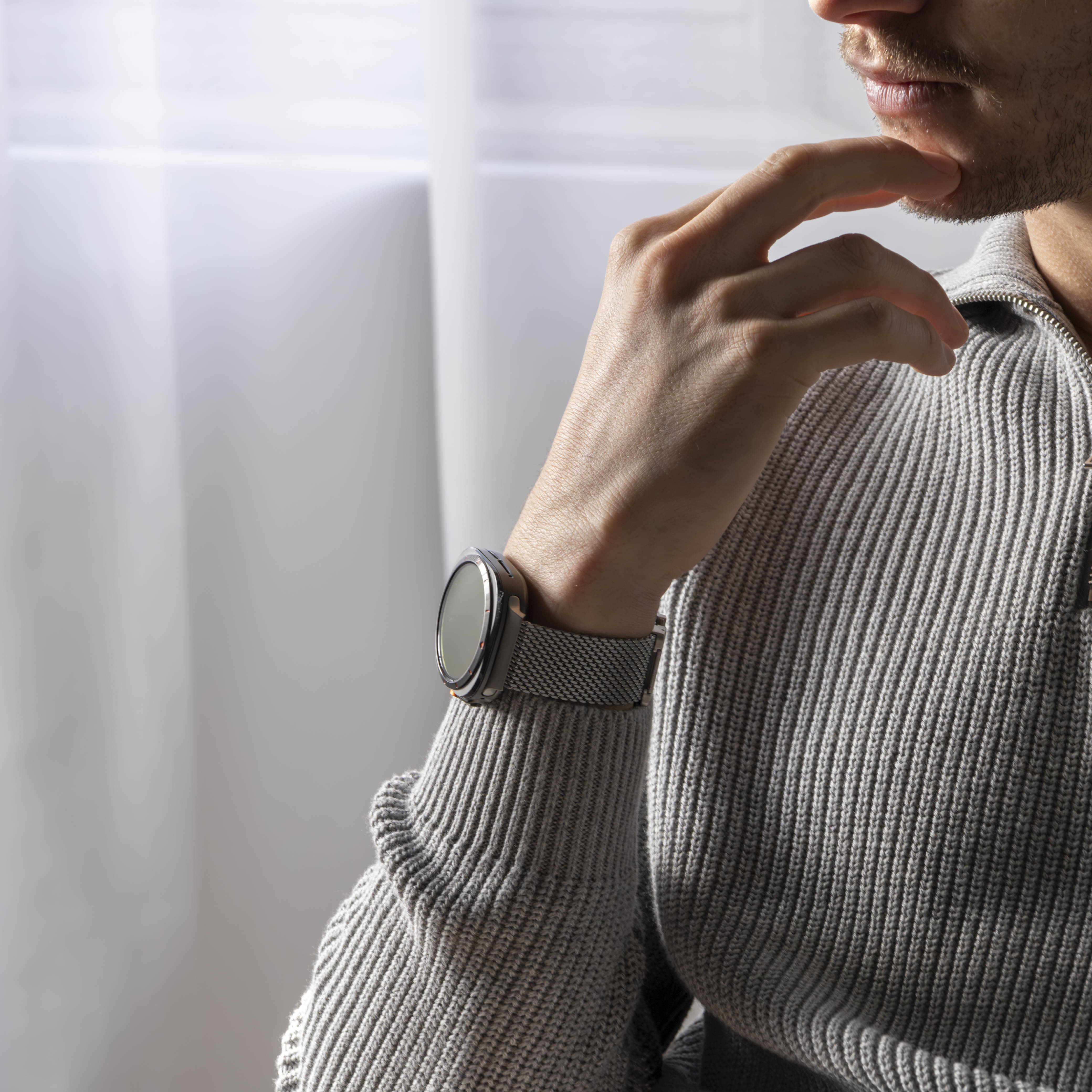 Samsung Galaxy Watch Ultra Milanese Strap with P-Buckle (Titanium)