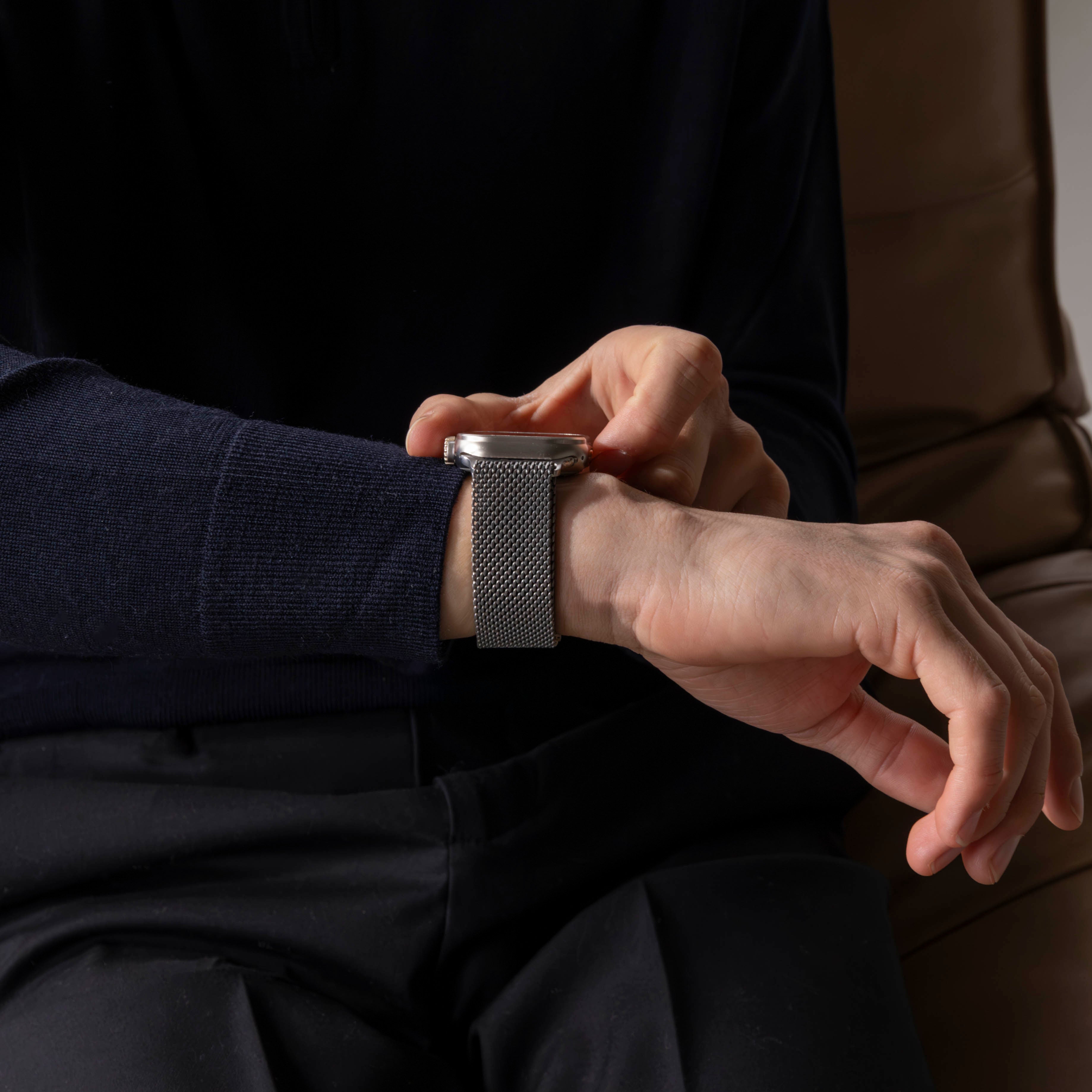 Apple Watch Titanium Milanese Strap (Silver)