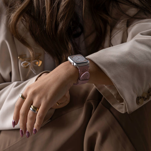 Bracelet silicone à motifs Apple Watch (rose)