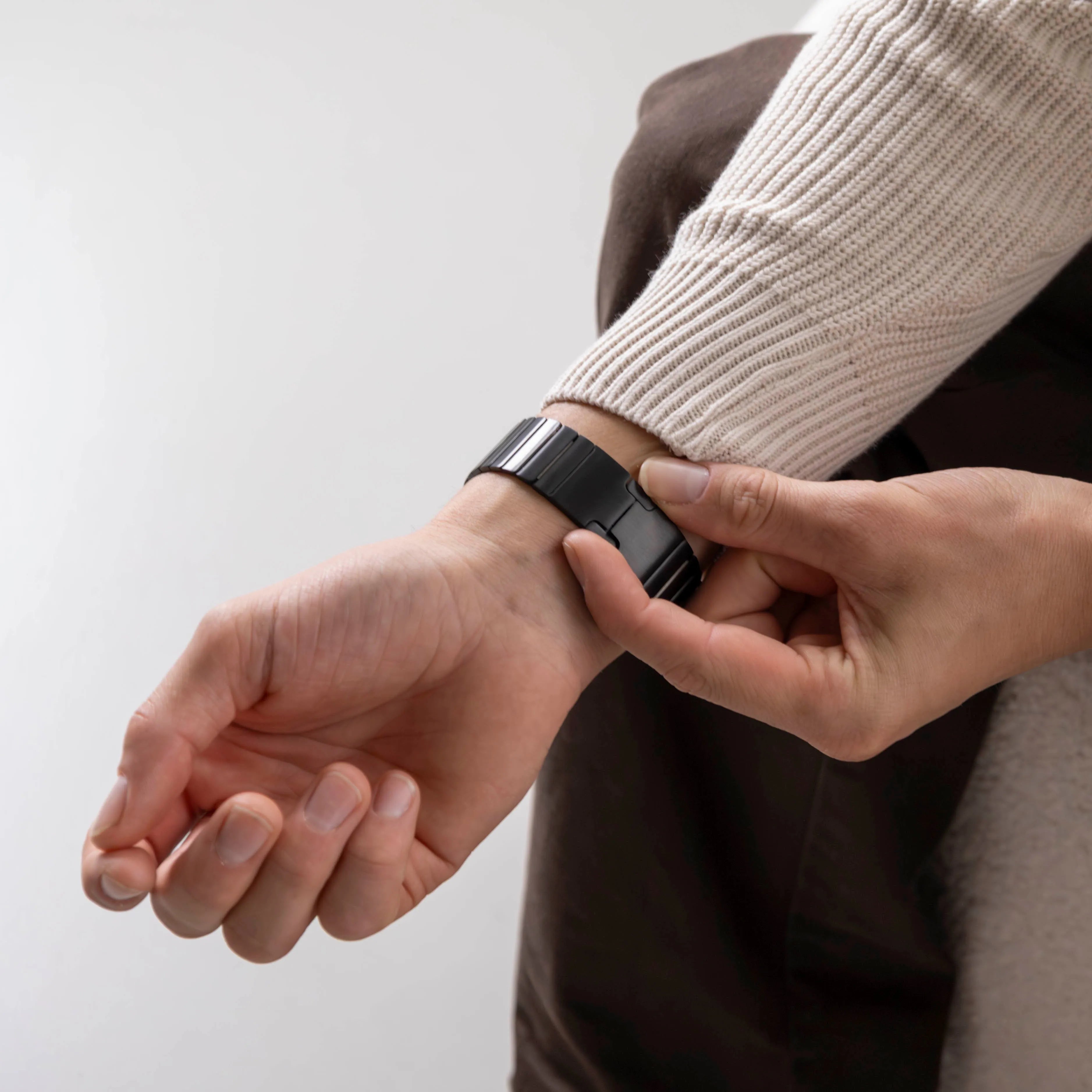 Bracelet en métal de luxe pour Apple Watch (noir)