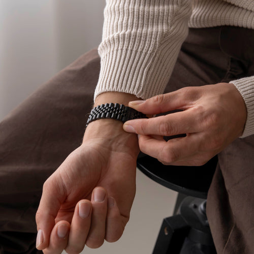 Bracelet acier Jubilee Apple Watch Ultra (noir)