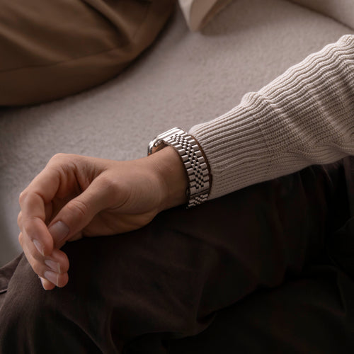 Bracelet Acier Apple Watch Jubilee (lumière stellaire)