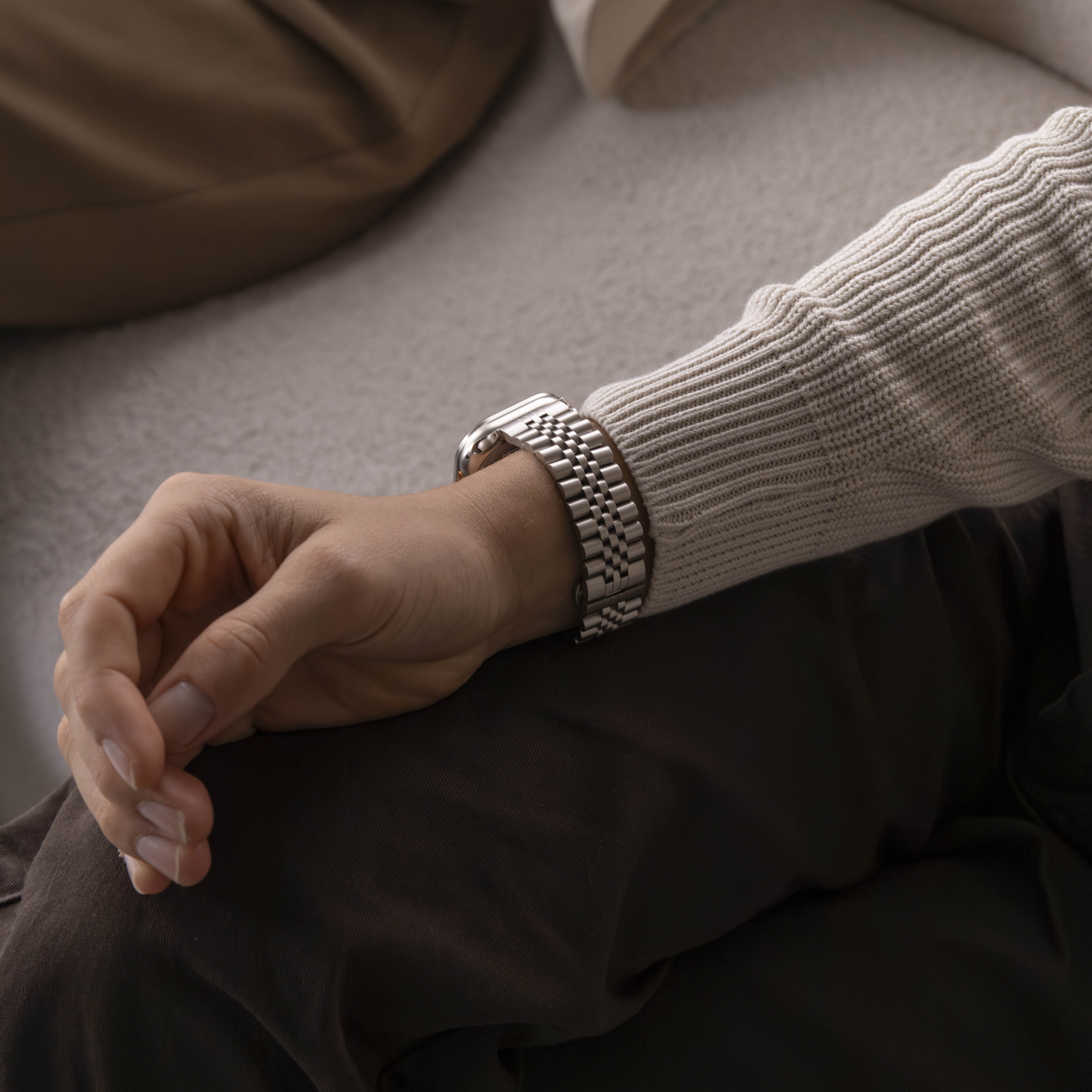 Bracelet Acier Apple Watch Jubilee (lumière stellaire)