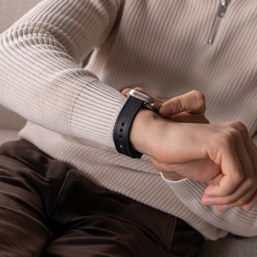 Bracelet hybride cuir Apple Watch (noir)