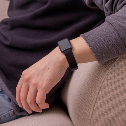 Bracelet silicone respirant Samsung Galaxy Fit 3 (noir)