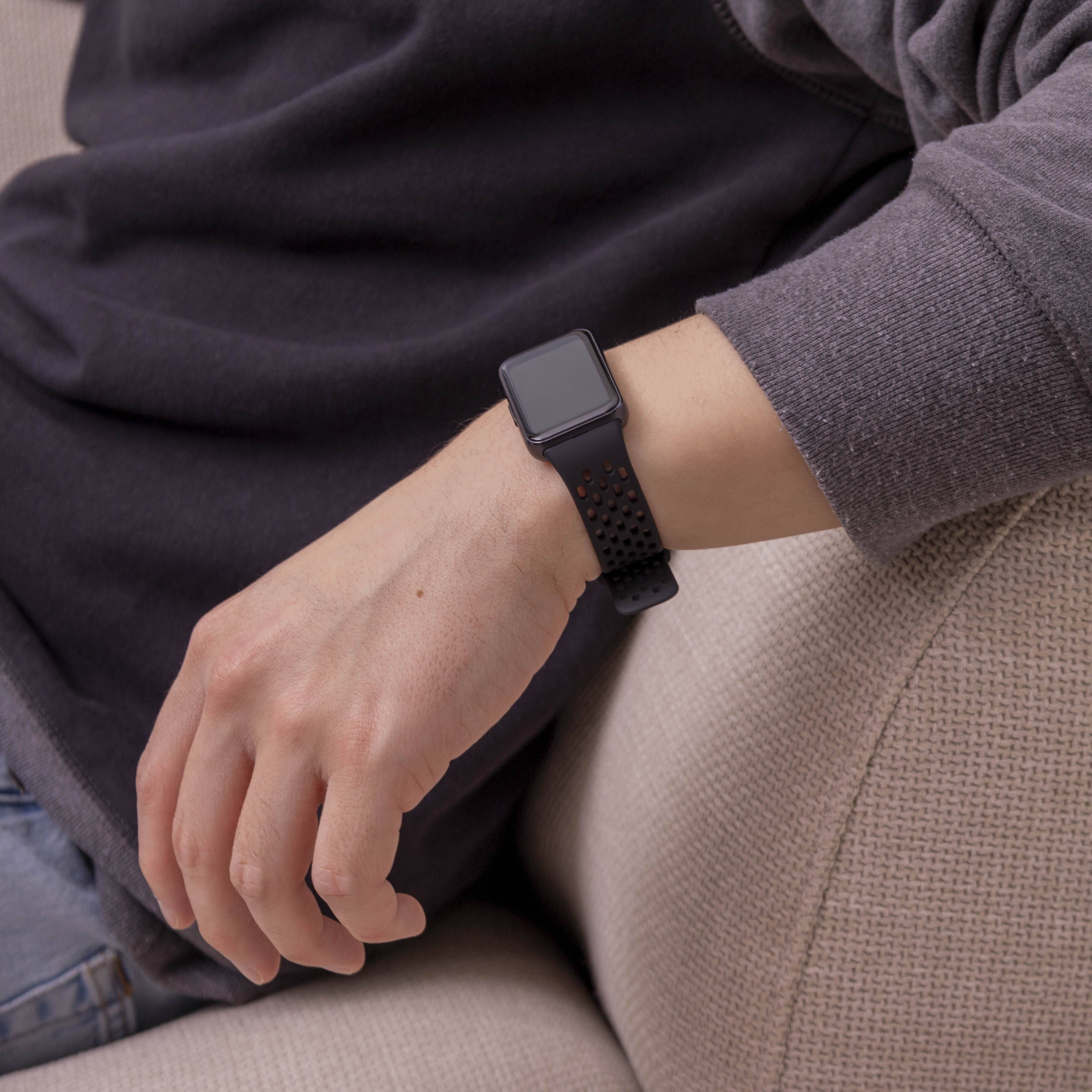 Bracelet silicone respirant Samsung Galaxy Fit 3 (noir)