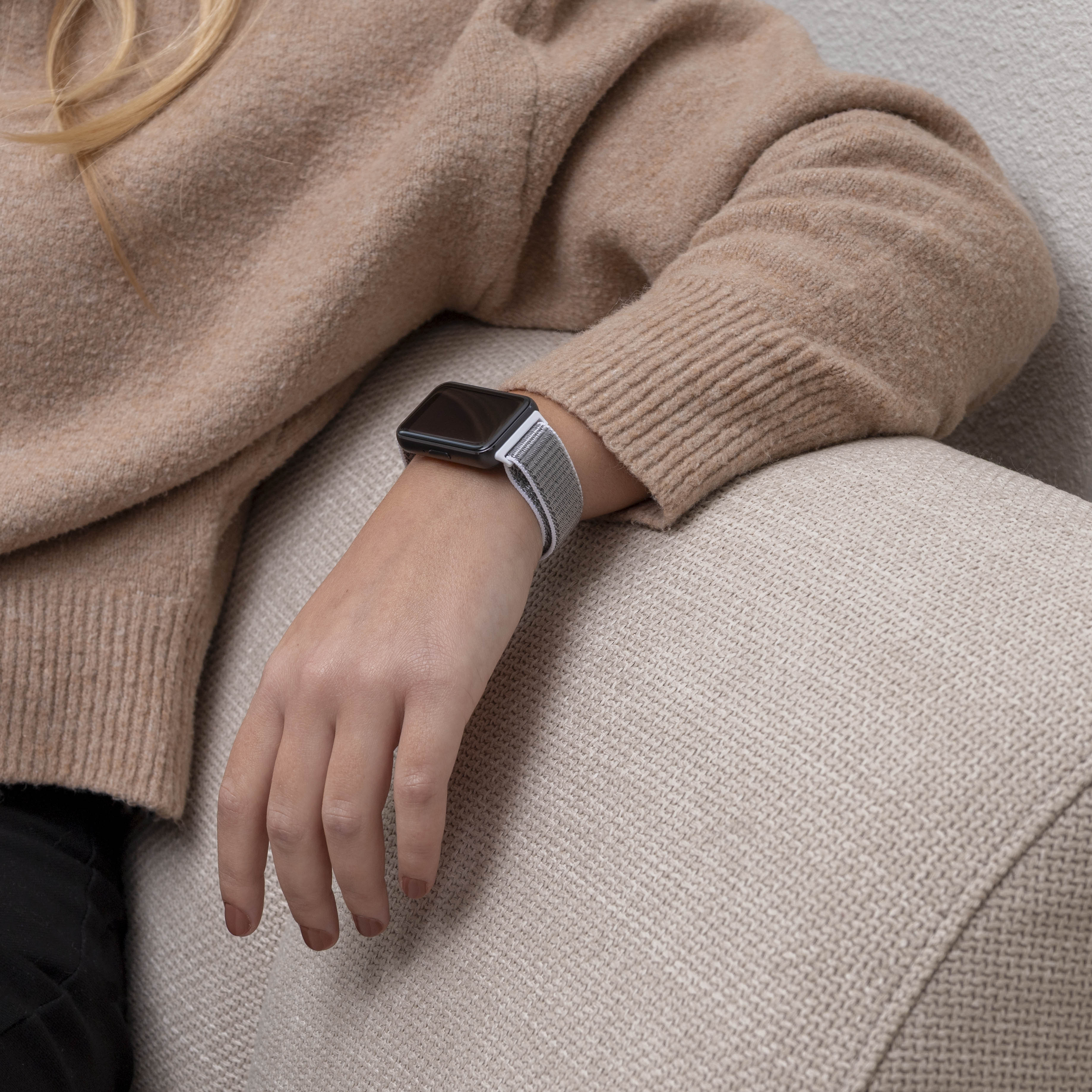 Bracelet nylon Samsung Galaxy Fit 3 (blanc-gris)