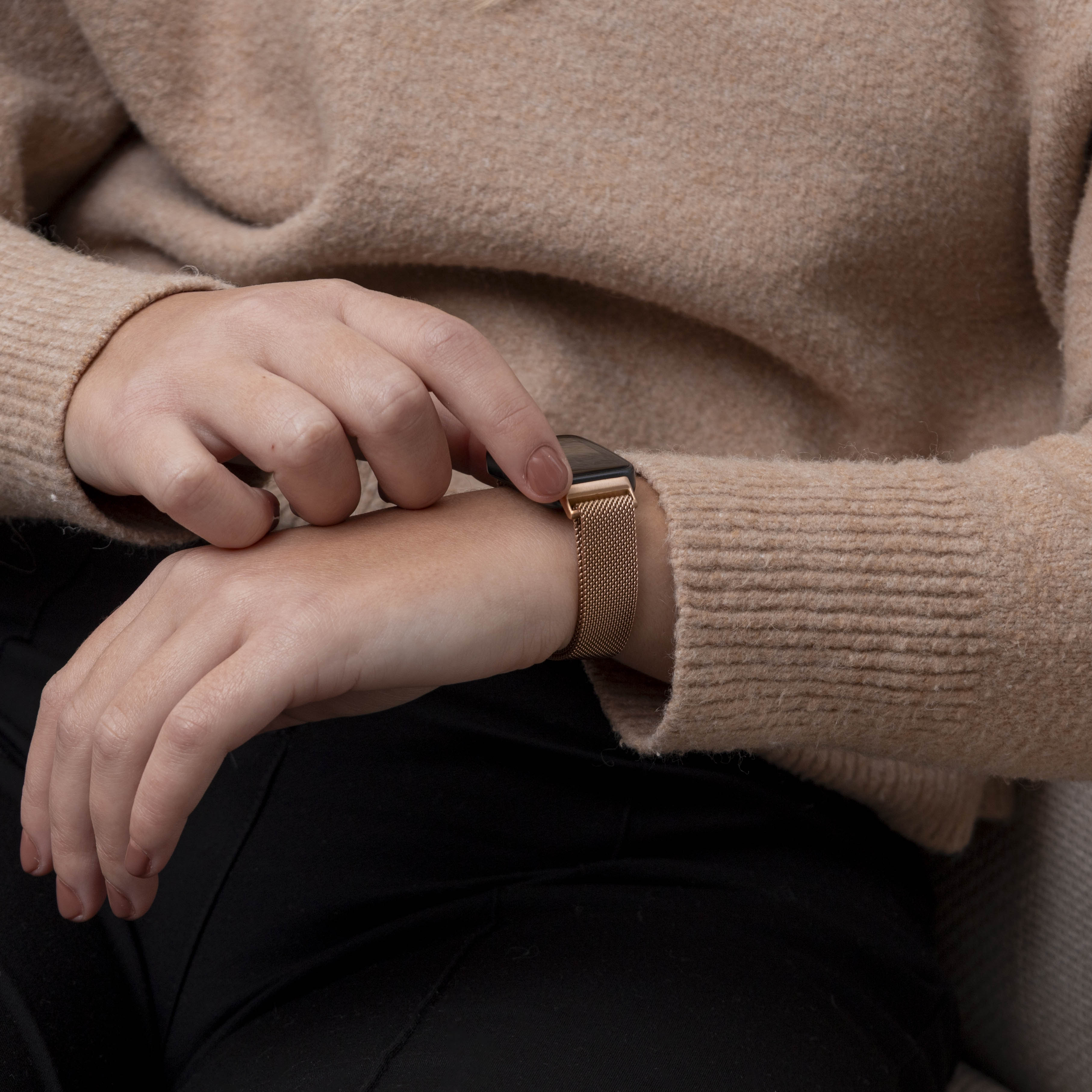 Bracelet Milanais Huawei Band 10 (or rose)