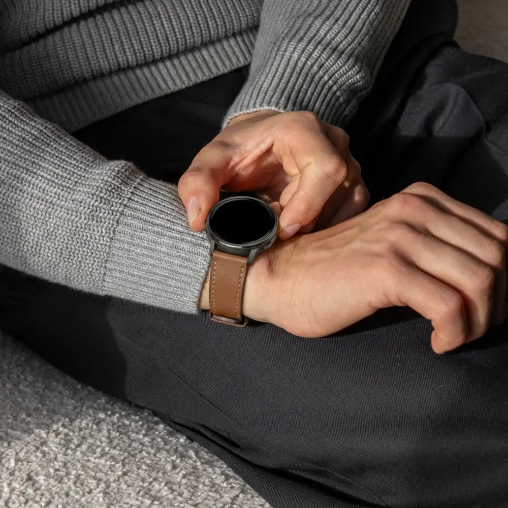 Bandz Garmin Venu 3 lederen band 'Deluxe' (bruin)