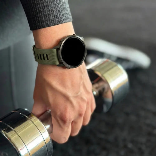 Bandz Bracelet sport avec boucle Garmin Forerunner 265s (vert olive/noir)