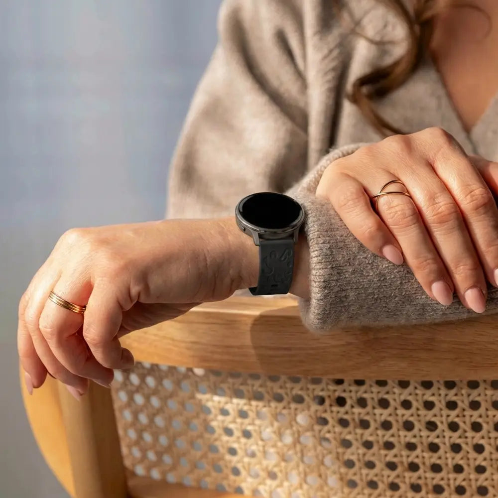 Bandz Bracelet silicone 'Léopard' Garmin Approach S42 (noir)