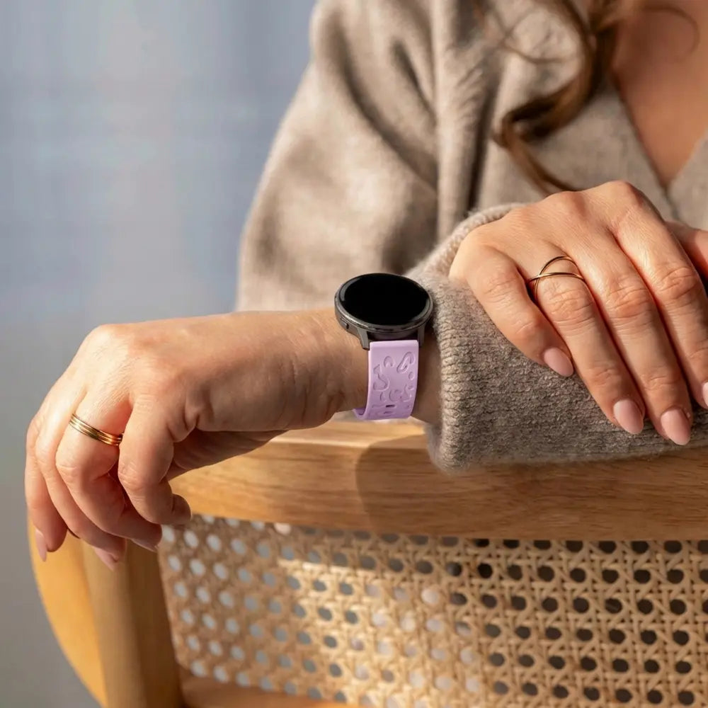 Bandz Garmin Vivoactive 4s Silicone Strap 'Leopard' (Light Purple)