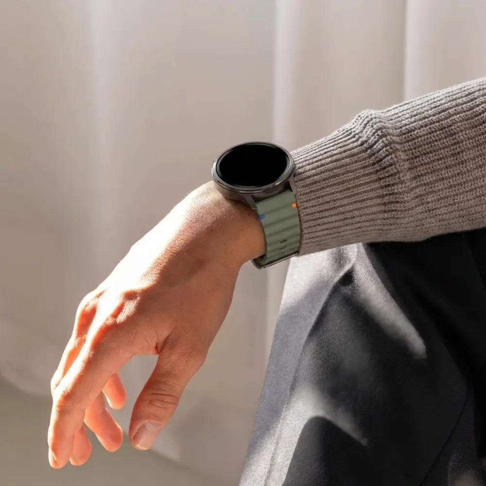 Bandz Garmin Vivoactive 6 Silicone Strap 'Wave' (Army Green)