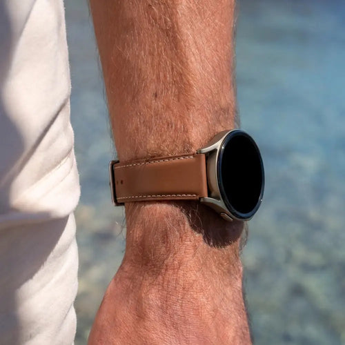 Bandz Bracelet cuir 'Easy Fit' Pebble Round 2 - 20mm (marron)