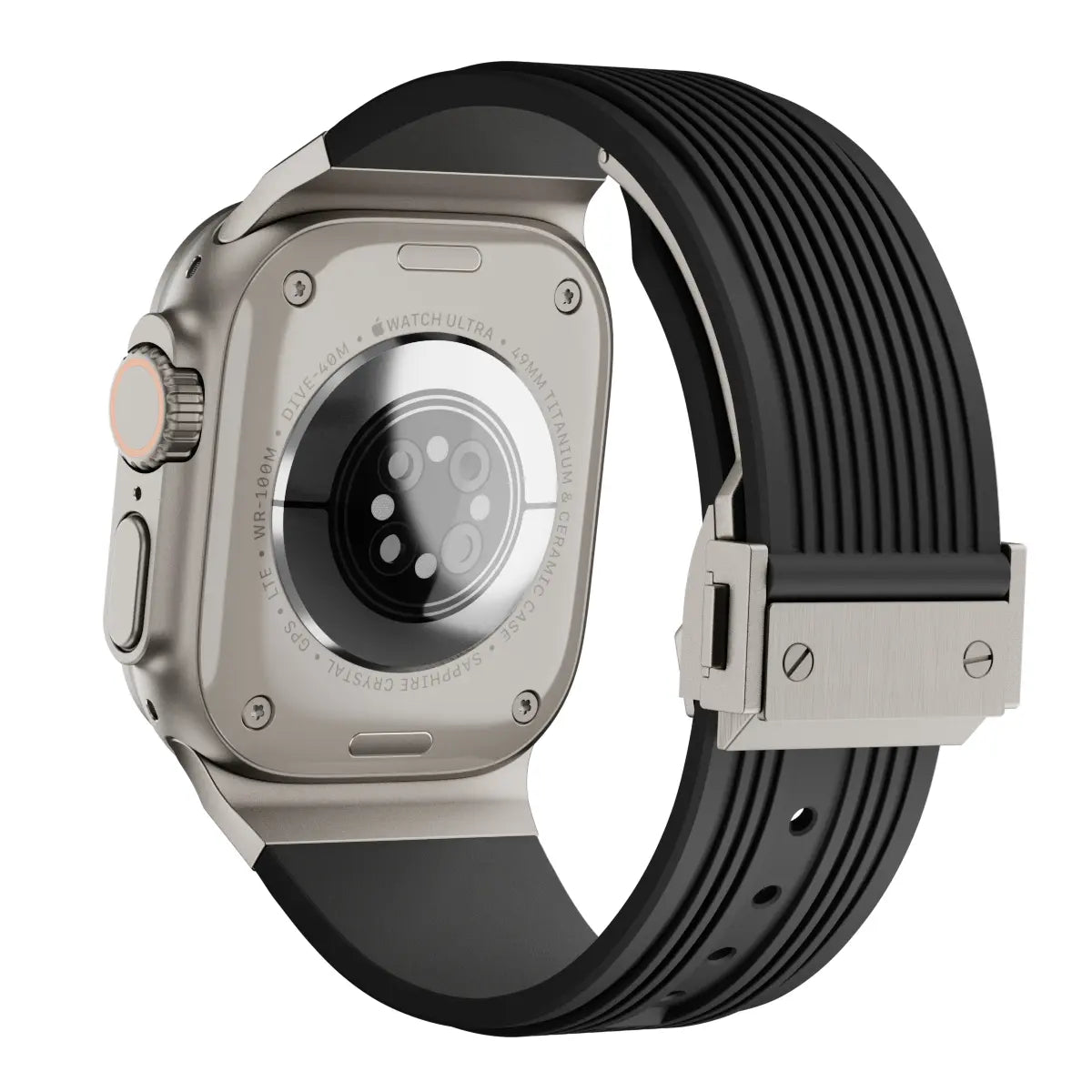 Bracelet silicone élastique liquide Apple Watch (noir)