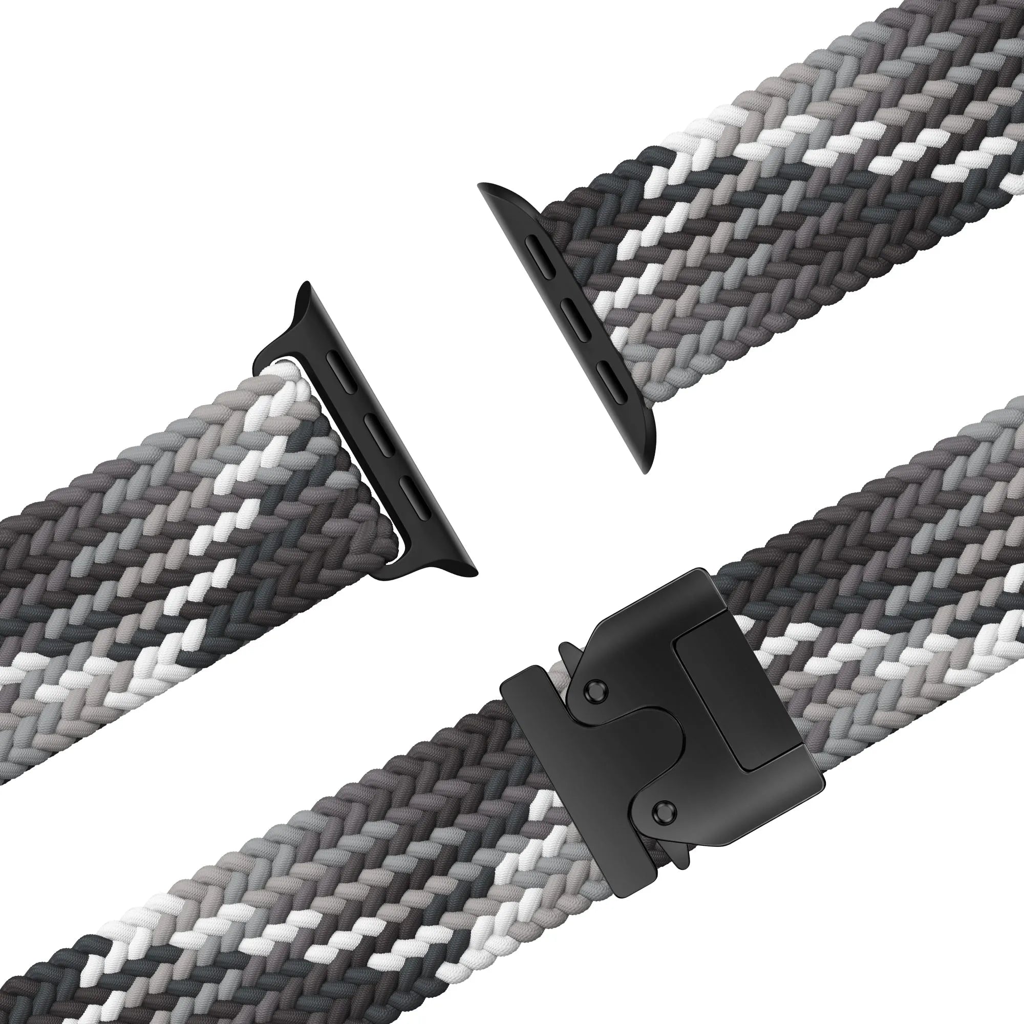 Bandz Bracelet nylon tressée avec P-buckle Apple Watch (mandala noir) 